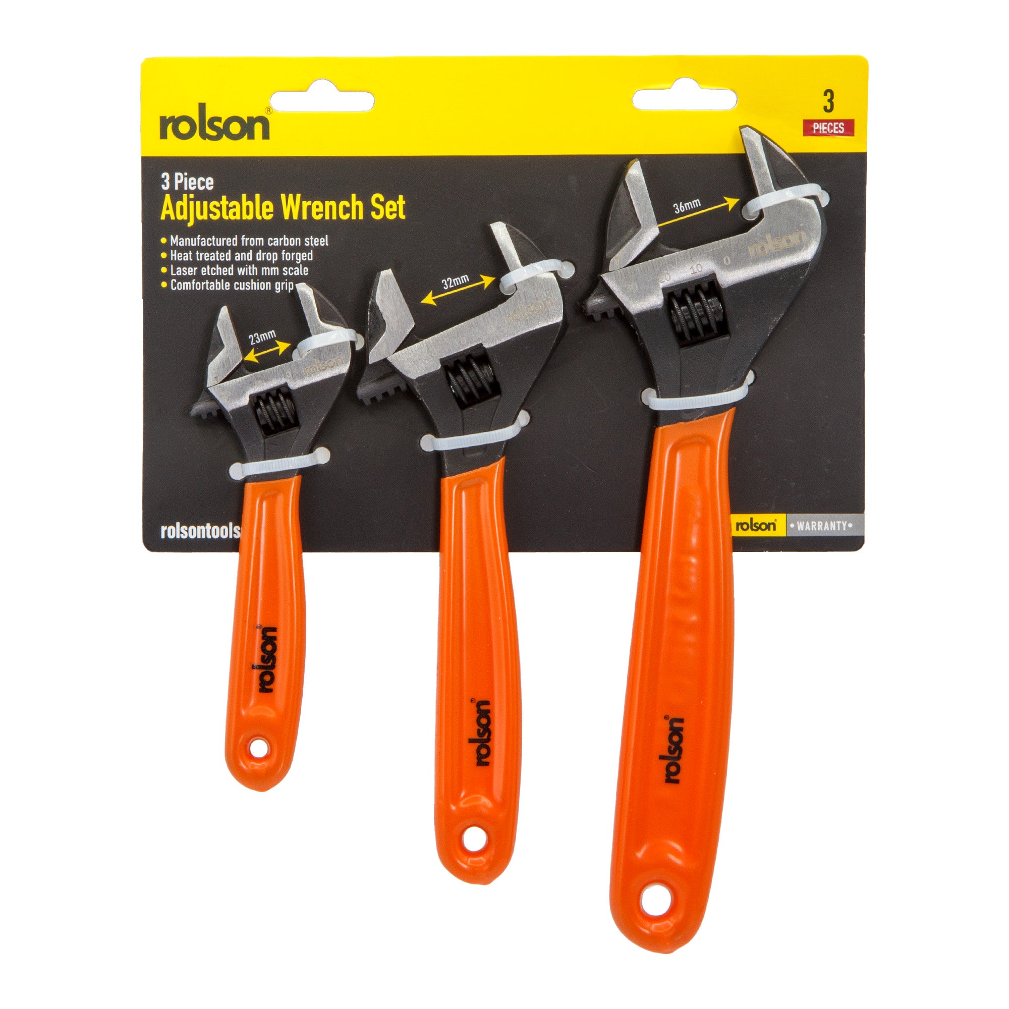 3 Piece Adjustable Wrench Set