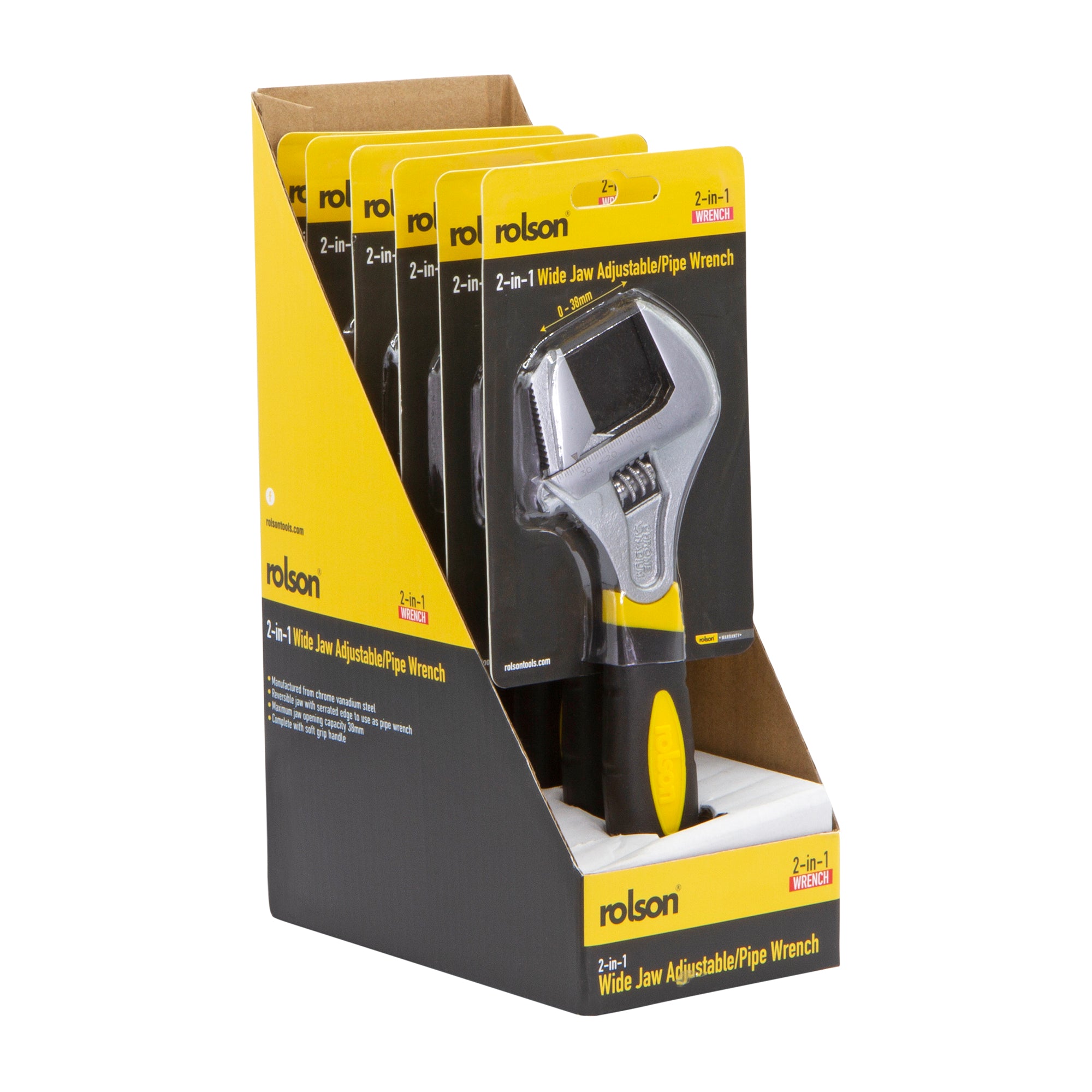 200mm 2-in-1 Extra Wide Opening Adjustable/Pipe Wrench