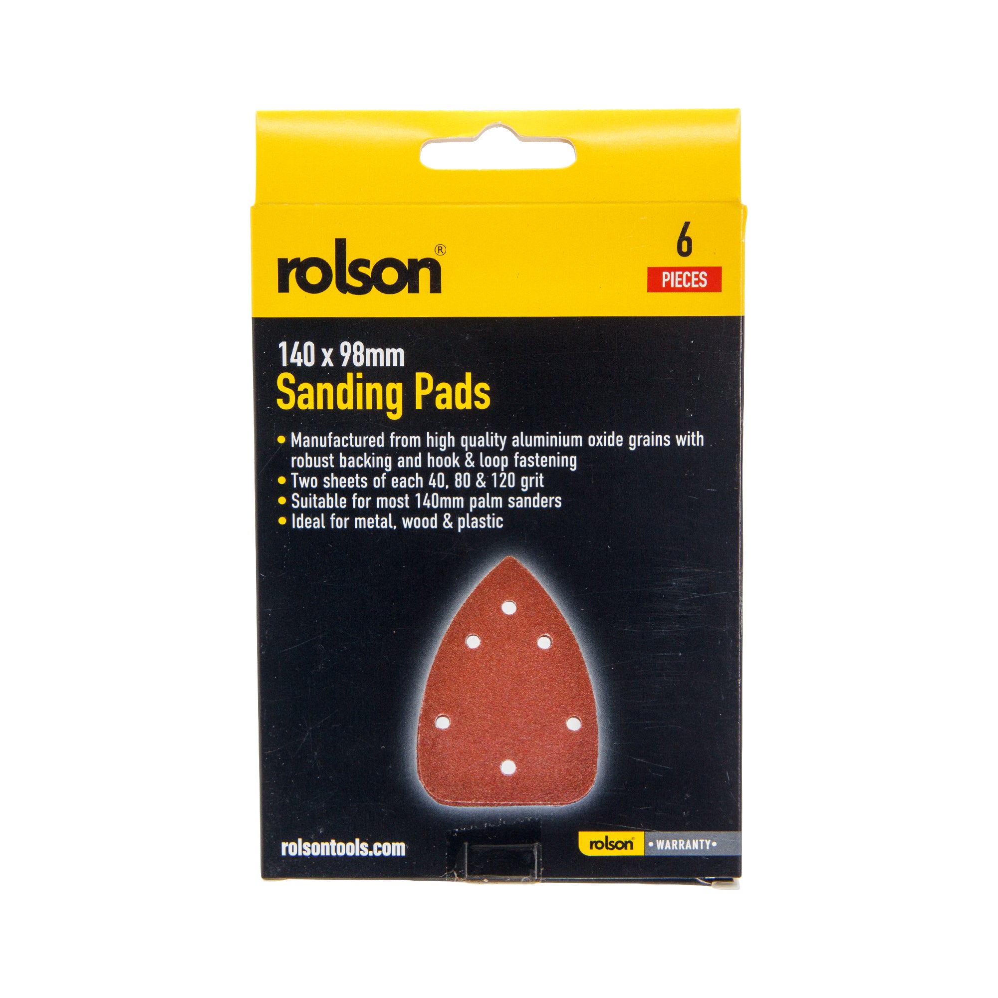 6 Piece 140 x 98mm Sanding Pads