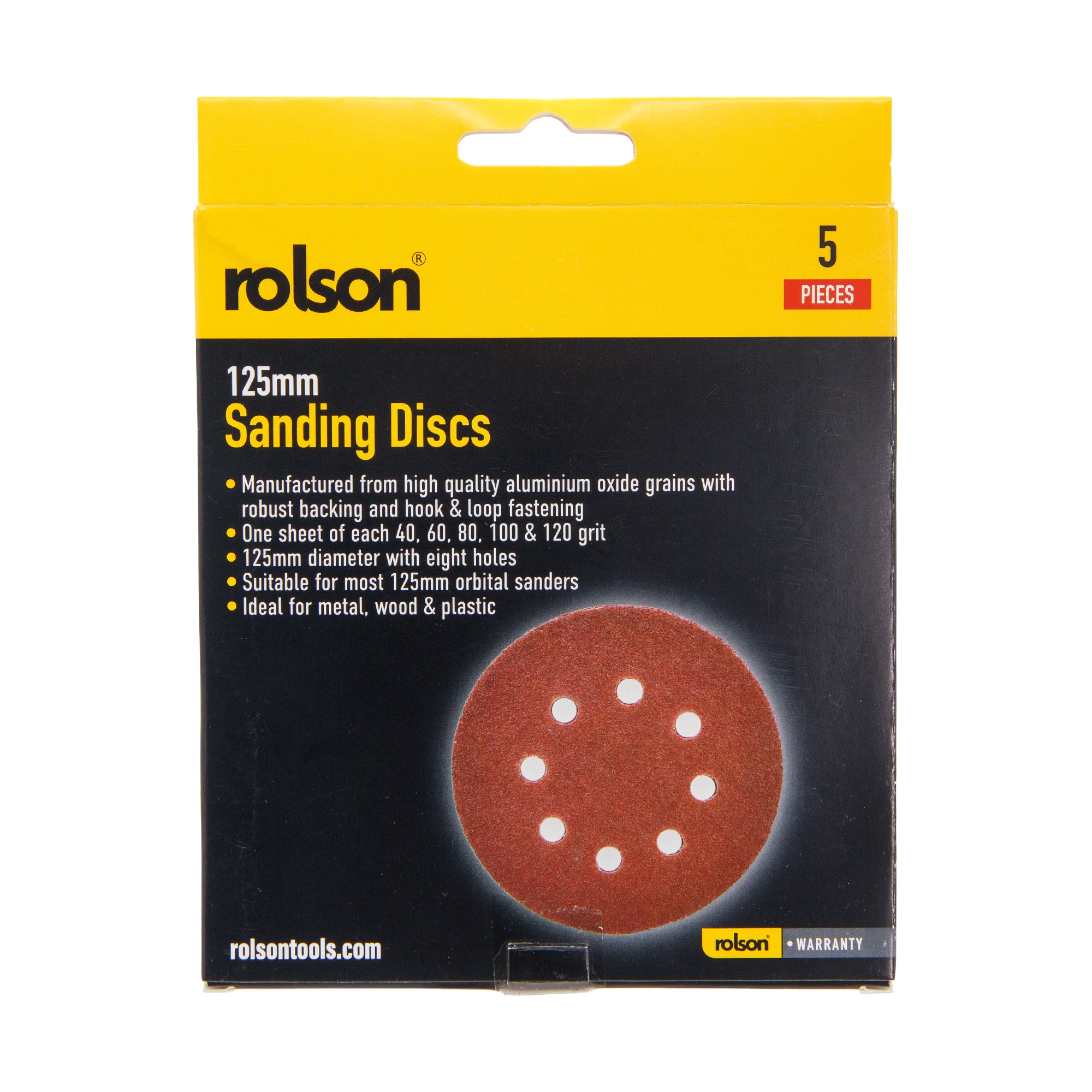 5 Piece 125mm Sanding Discs