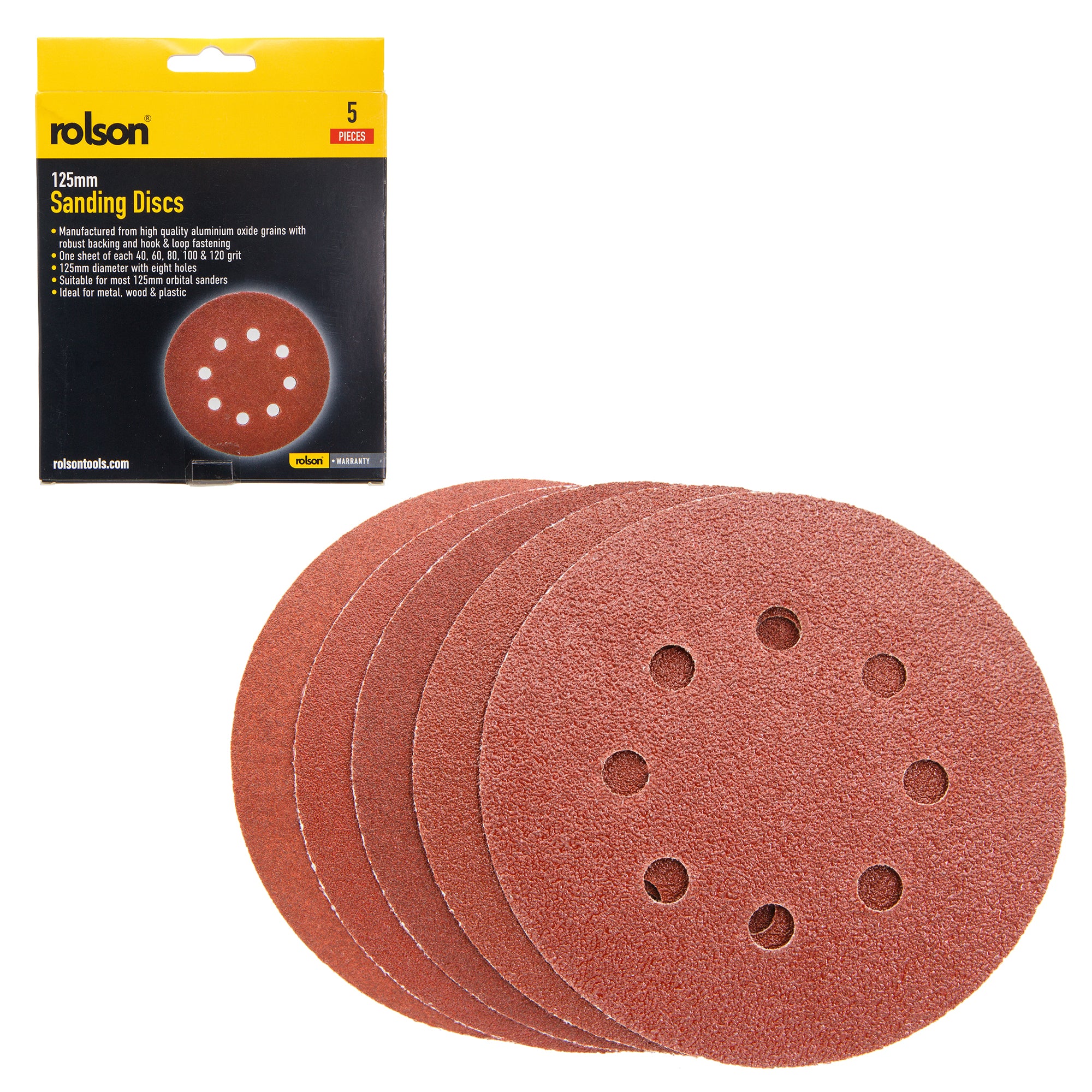 5 Piece 125mm Sanding Discs