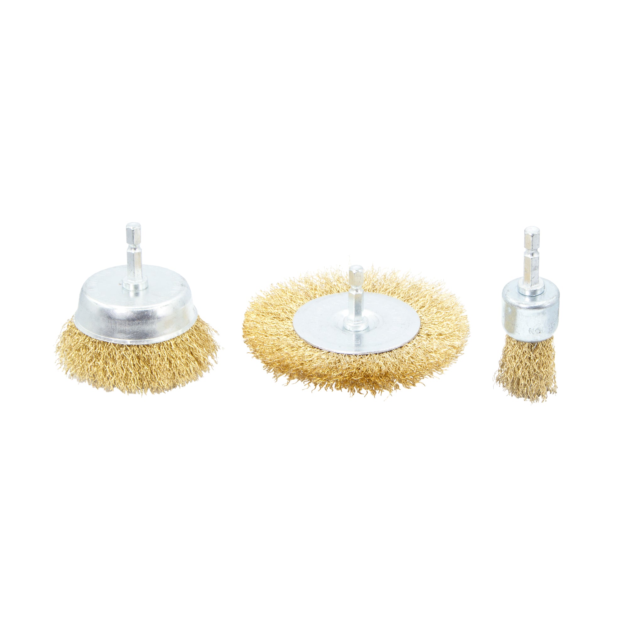 3 Piece ¼" Hex Shank Wire Brush Set