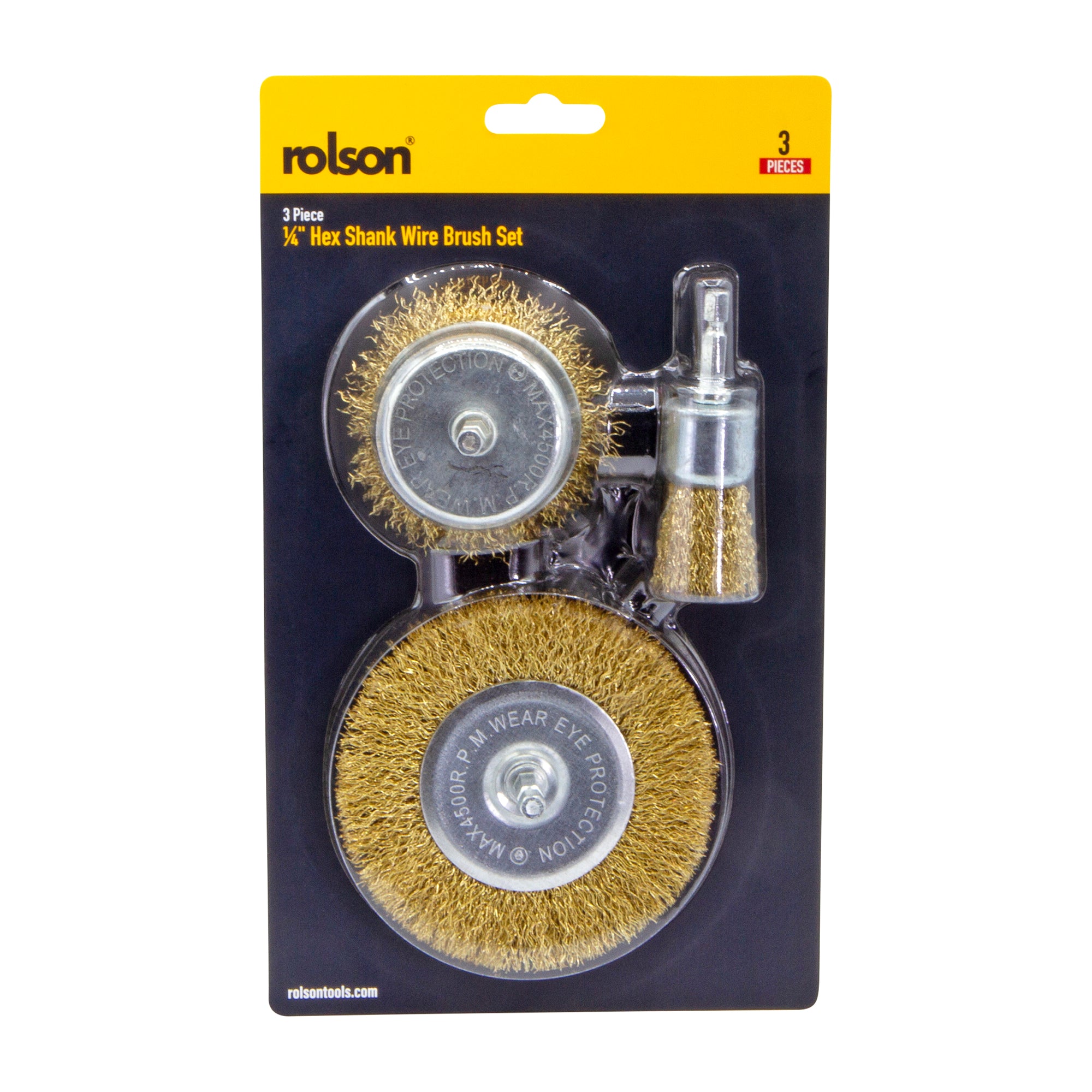 3 Piece ¼" Hex Shank Wire Brush Set