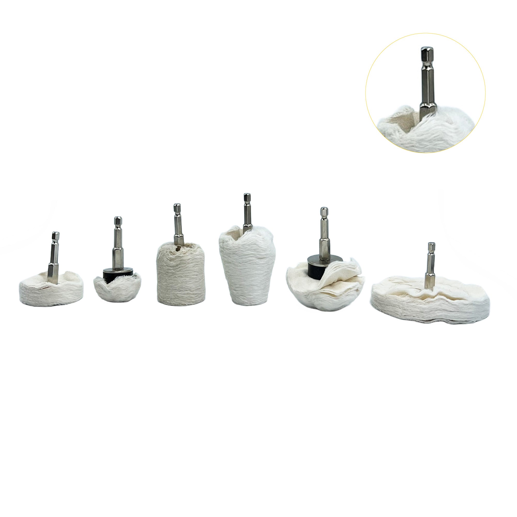 6 Piece ¼" Hex Shank Polishing & Buffing Pads
