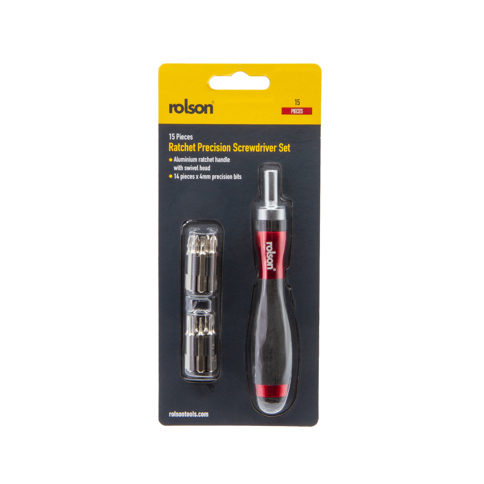 15 Piece Ratchet Precision Screwdriver & Bit Set