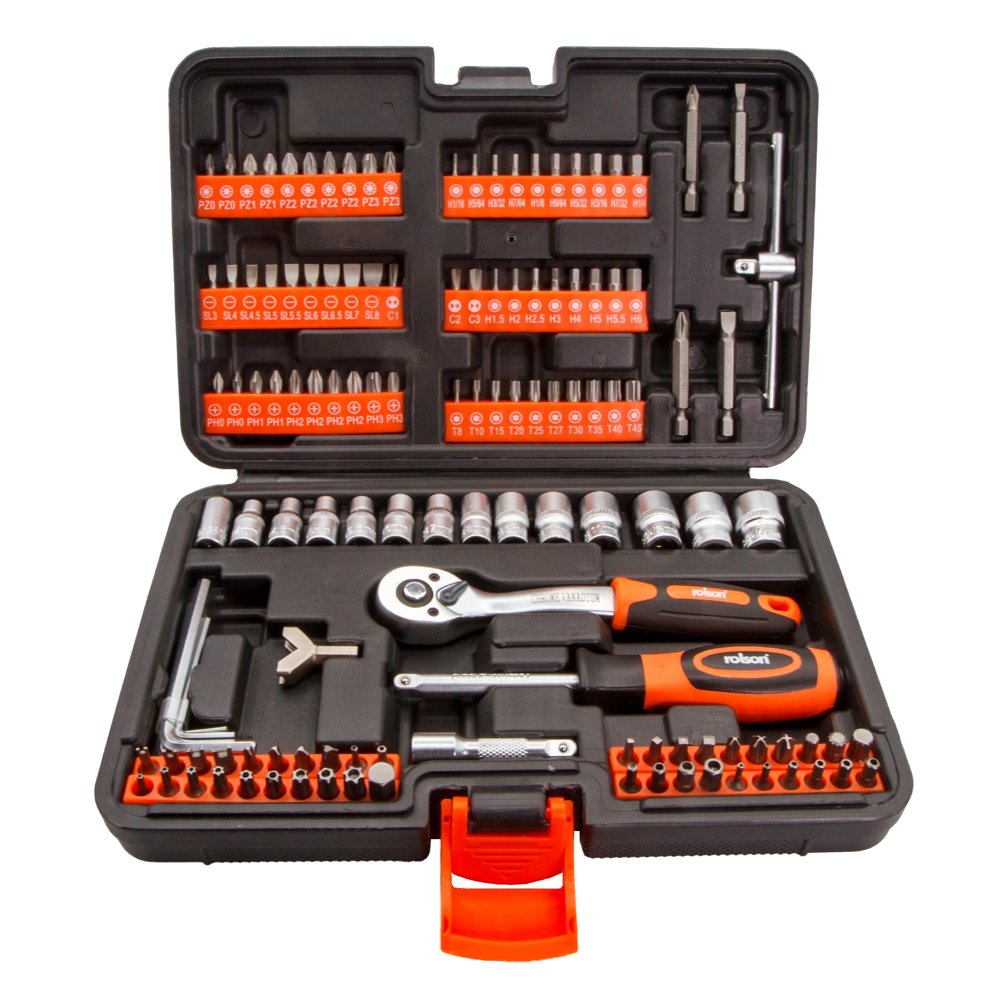 130 Piece ¼" Dr. Ratchet, Socket & Bit Set