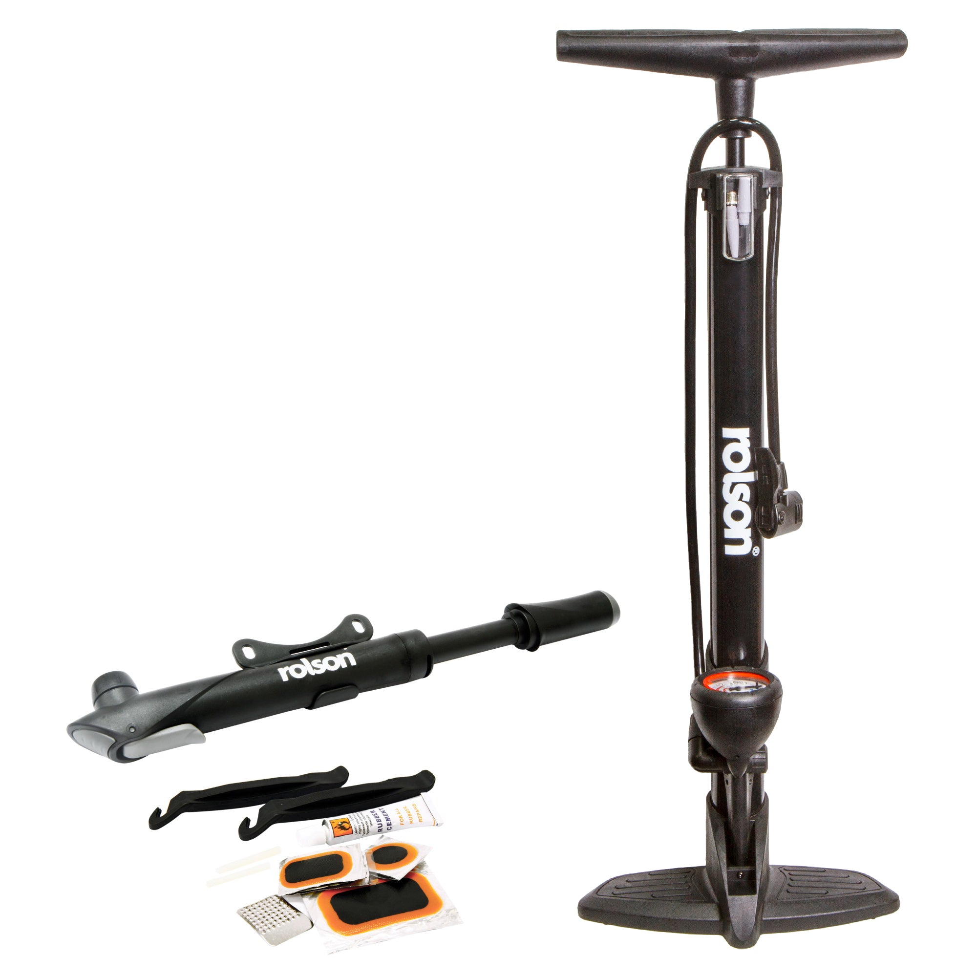 2 Piece Bicycle Pump & Repair Kit