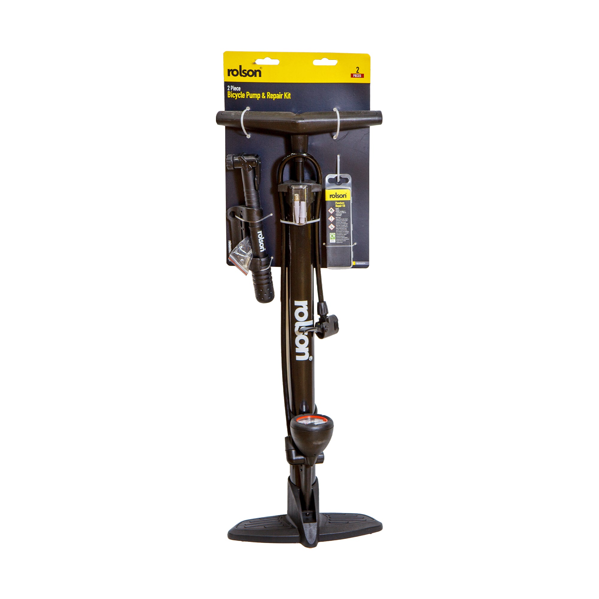 2 Piece Bicycle Pump & Repair Kit