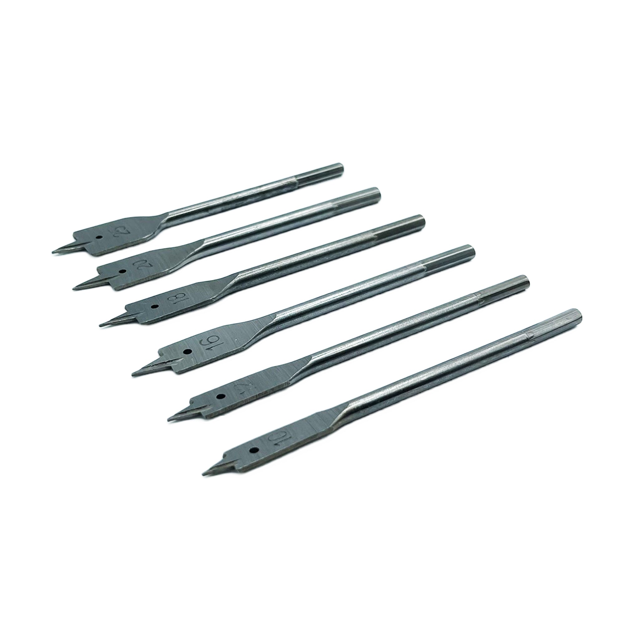 6 Piece Flat Wood Drill Bit Set