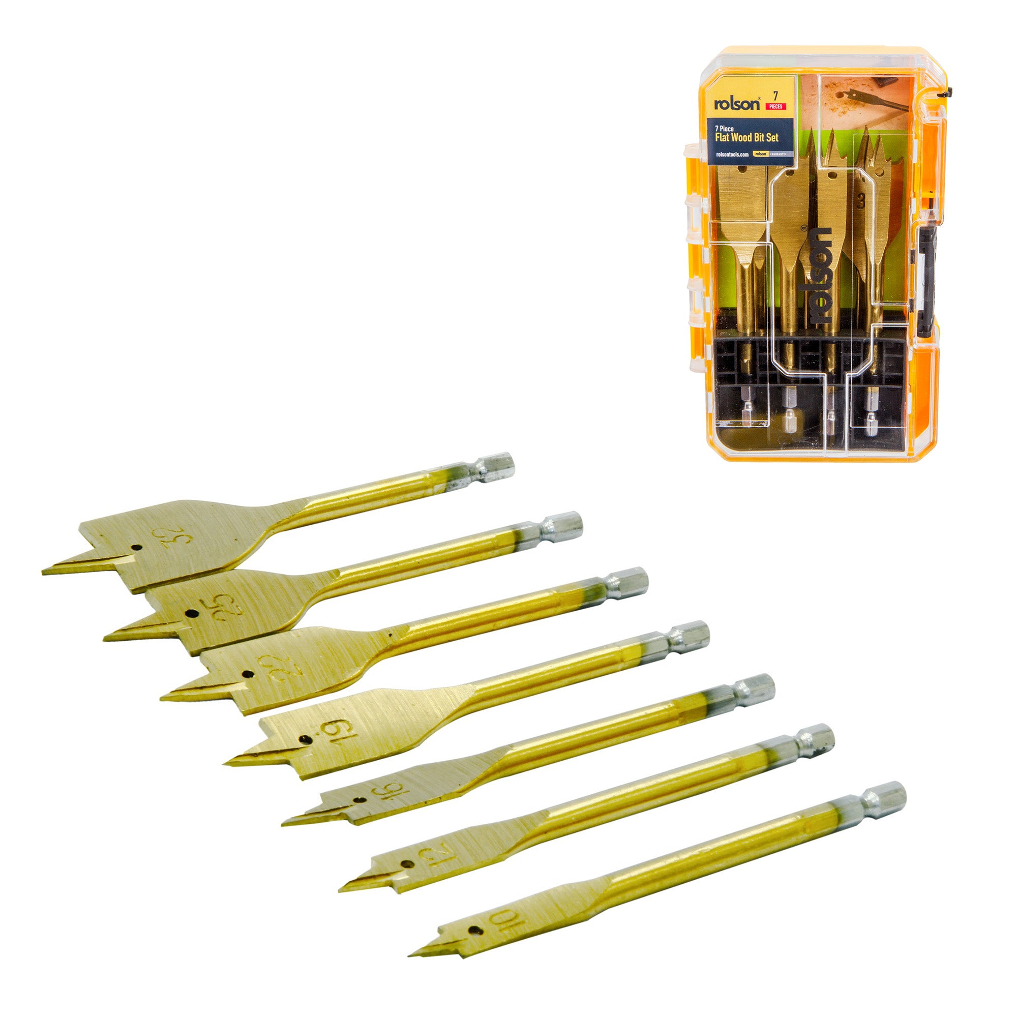 7 Piece Flat Wood Bit Set