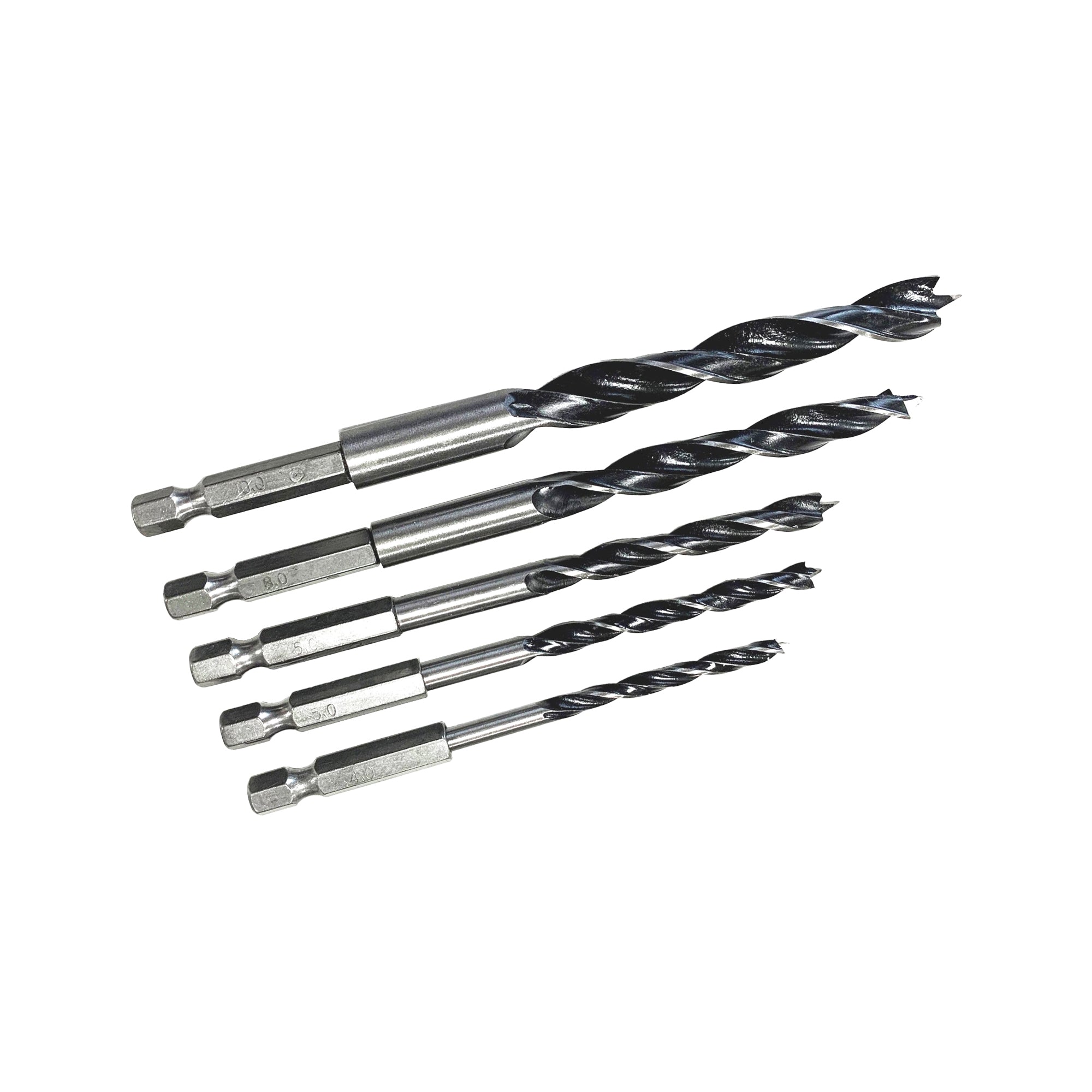 5 Piece Hex Shank Wood Drill Bit Set