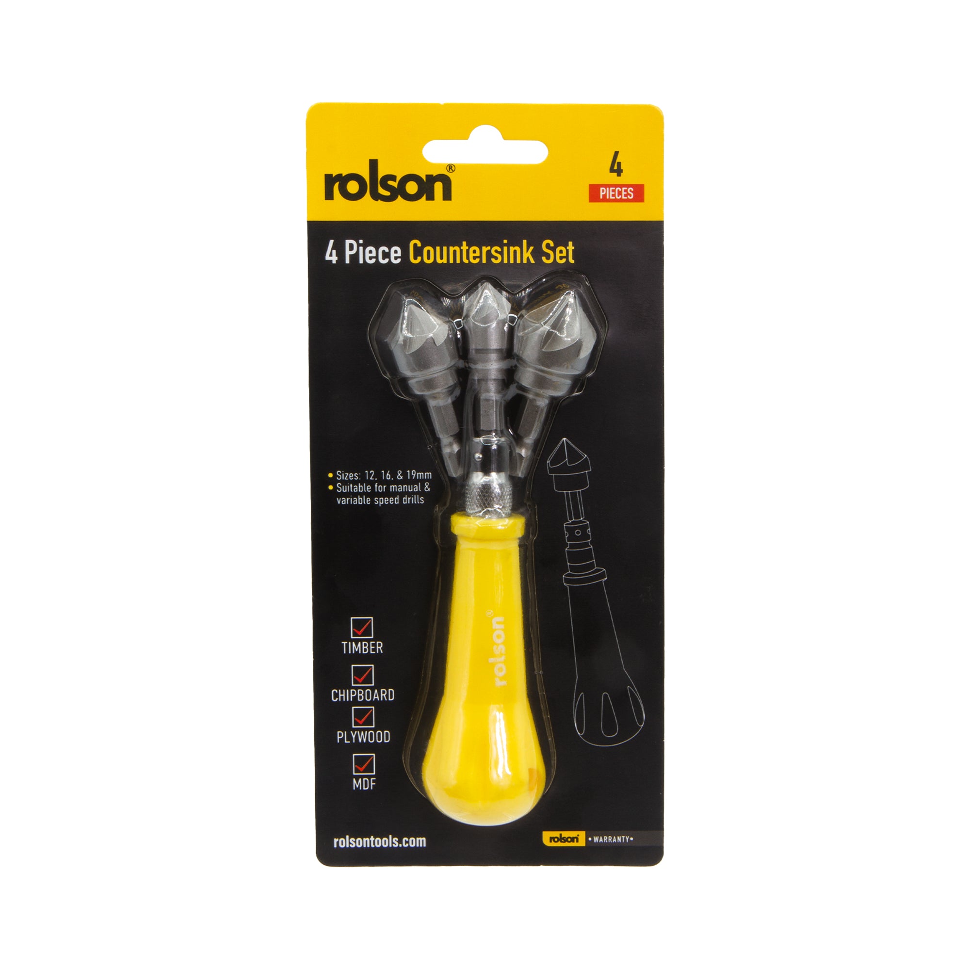 4 Piece Counter Sink Set