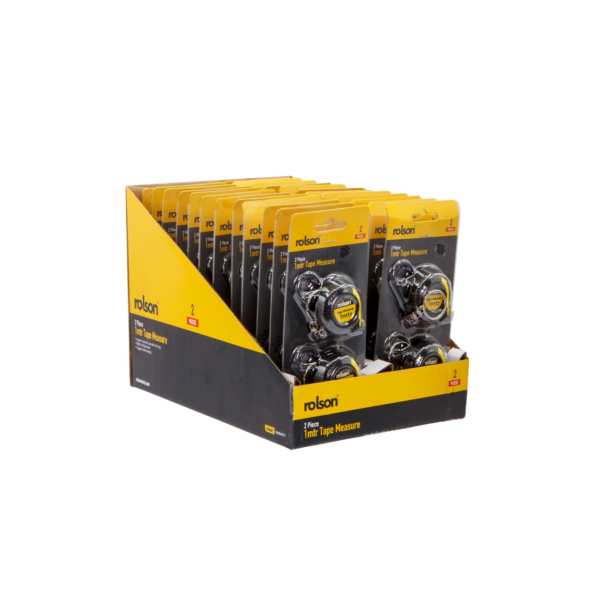 2 Piece 1m Tape Measure with Key Ring