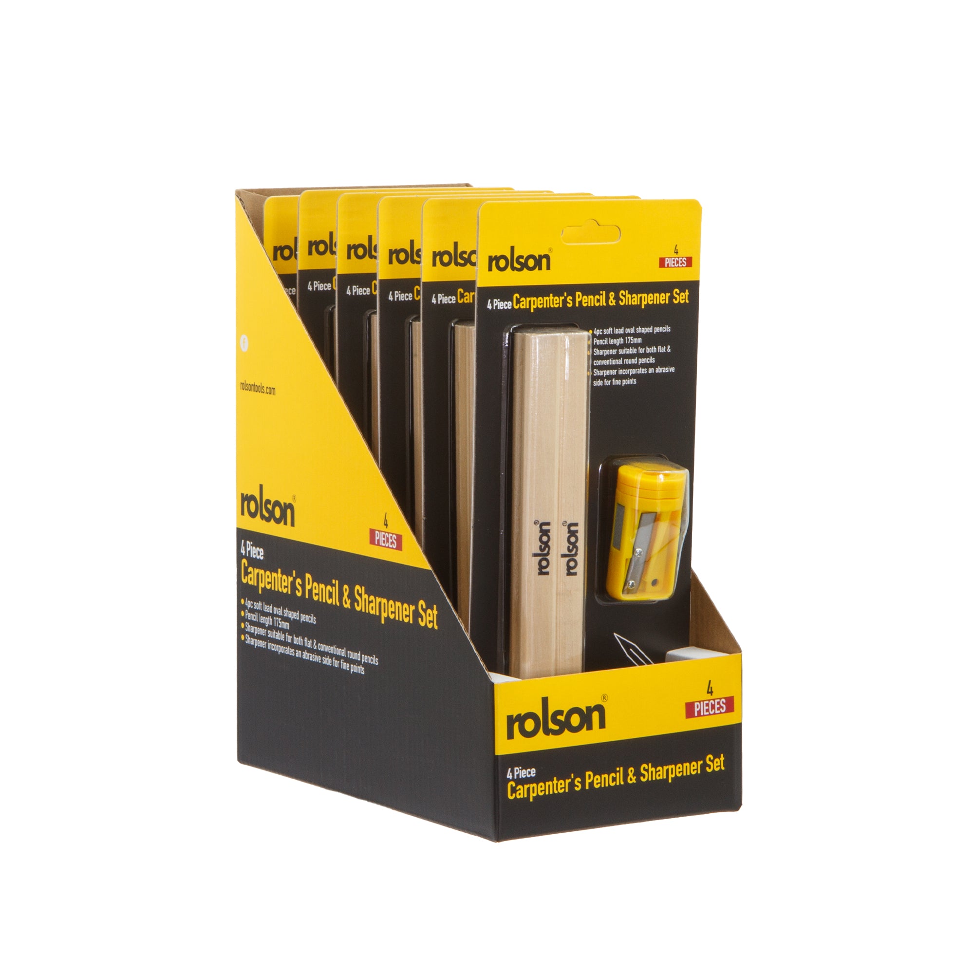 4 Piece Carpenters Pencil & Sharpener