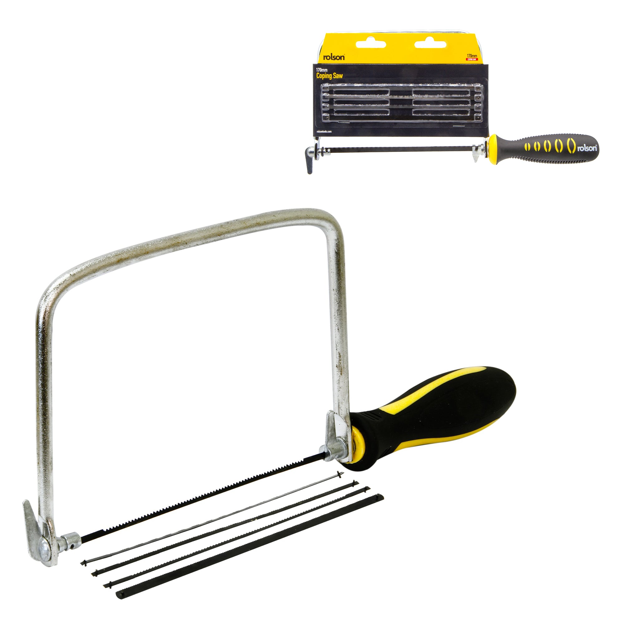 170mm Rubber Grip Coping Saw with 5 Blades