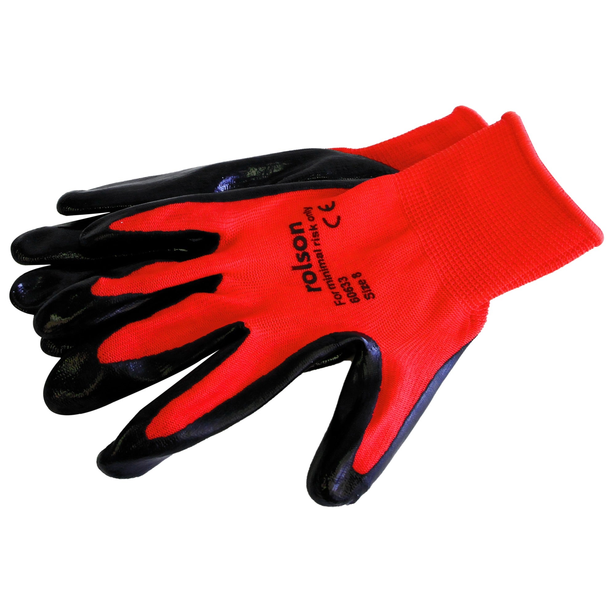 Nitrile Coated Work Gloves Red/Black