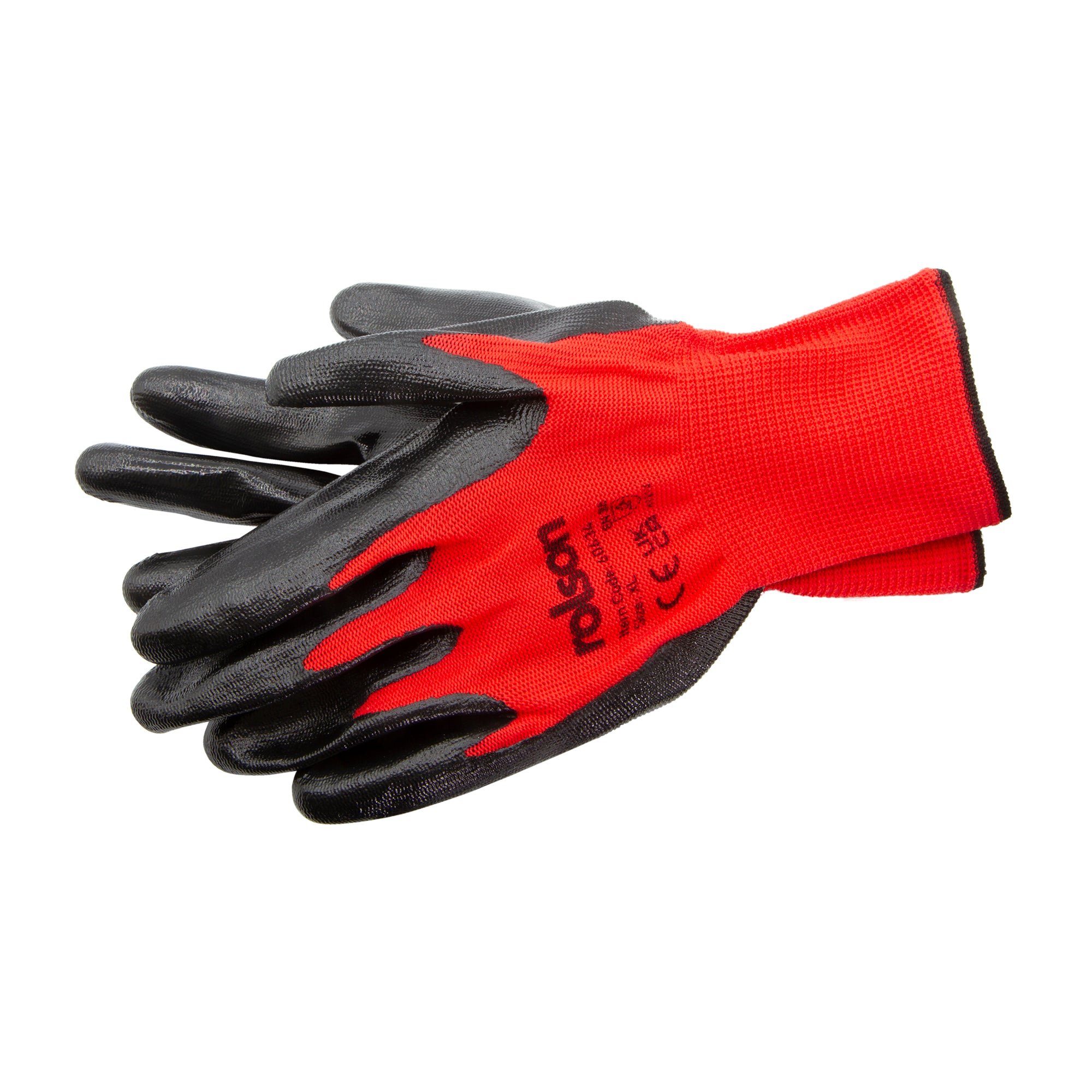 Nitrile Coated Work Gloves Red/Black
