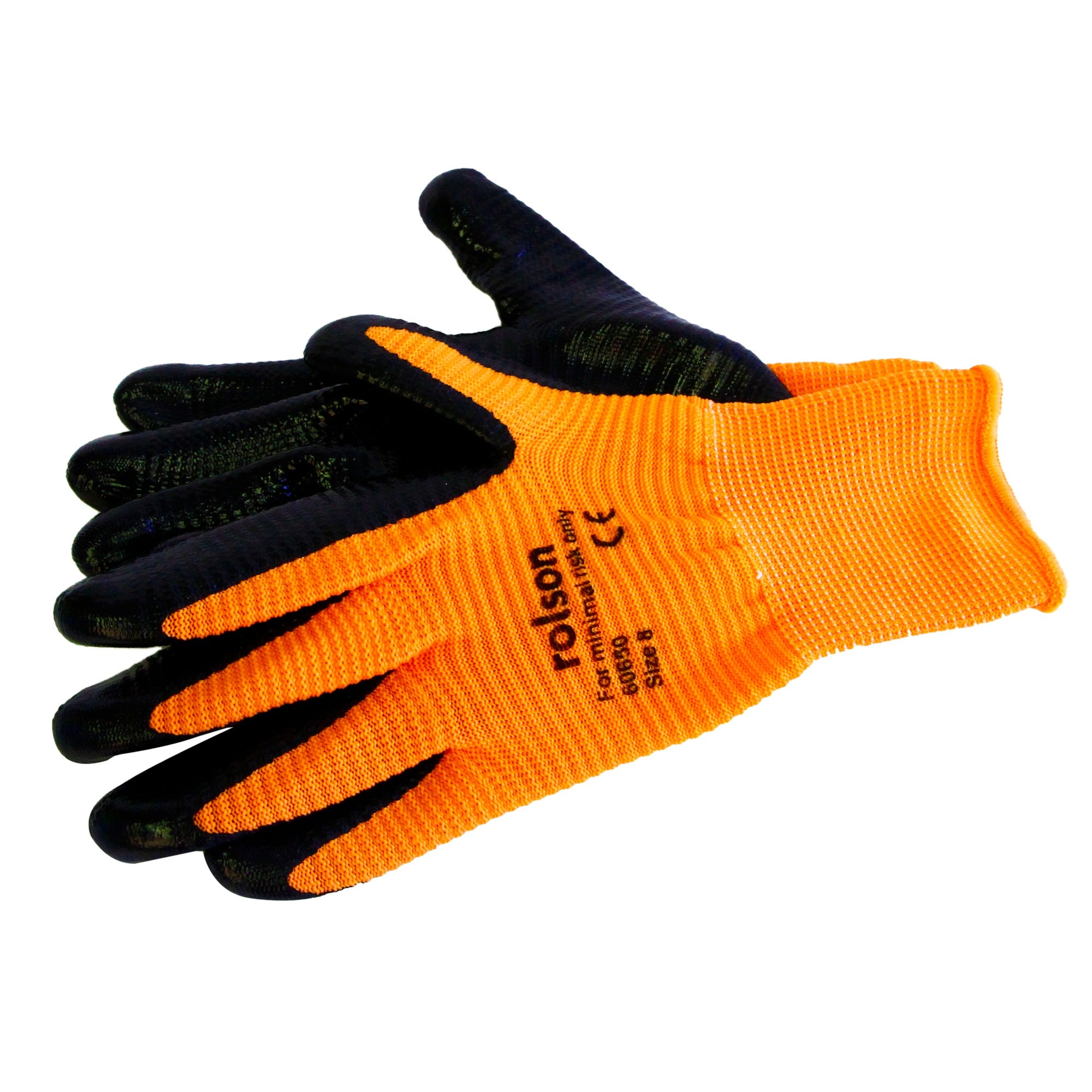 Textured Nitrile Coated Gloves Orange/Black