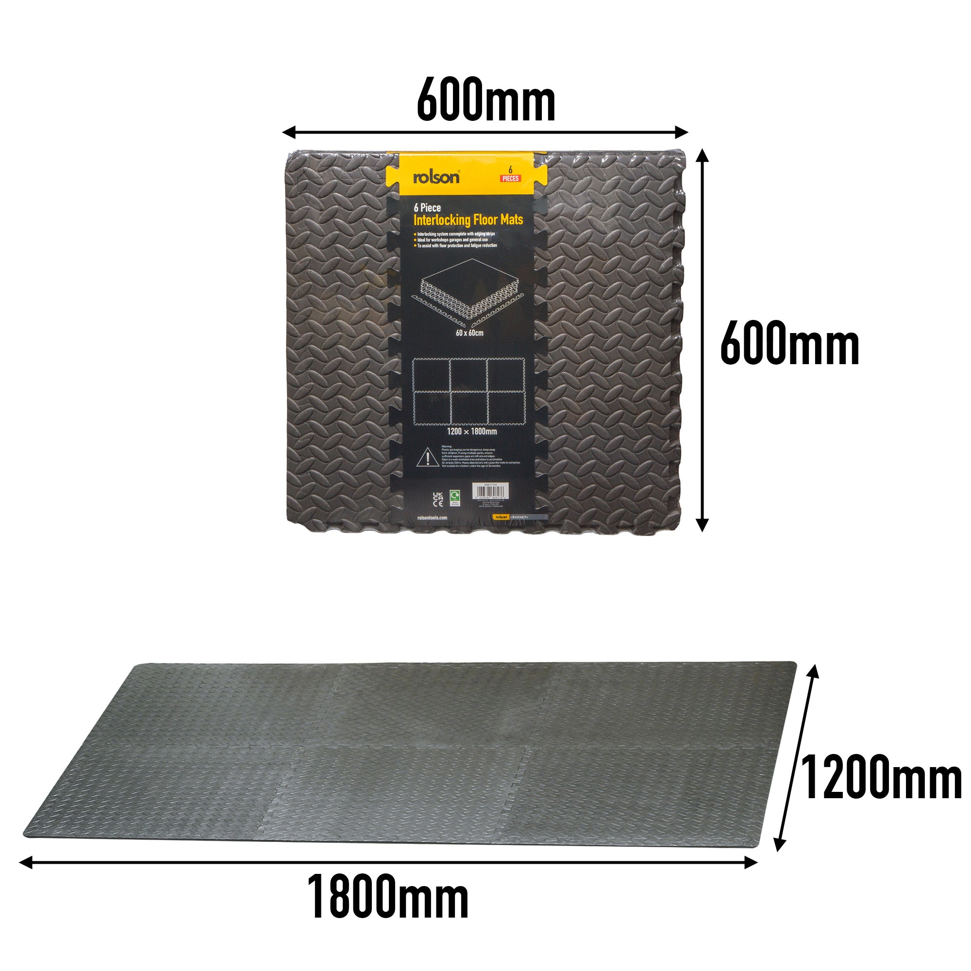 6 Piece Interlocking Floor Mats