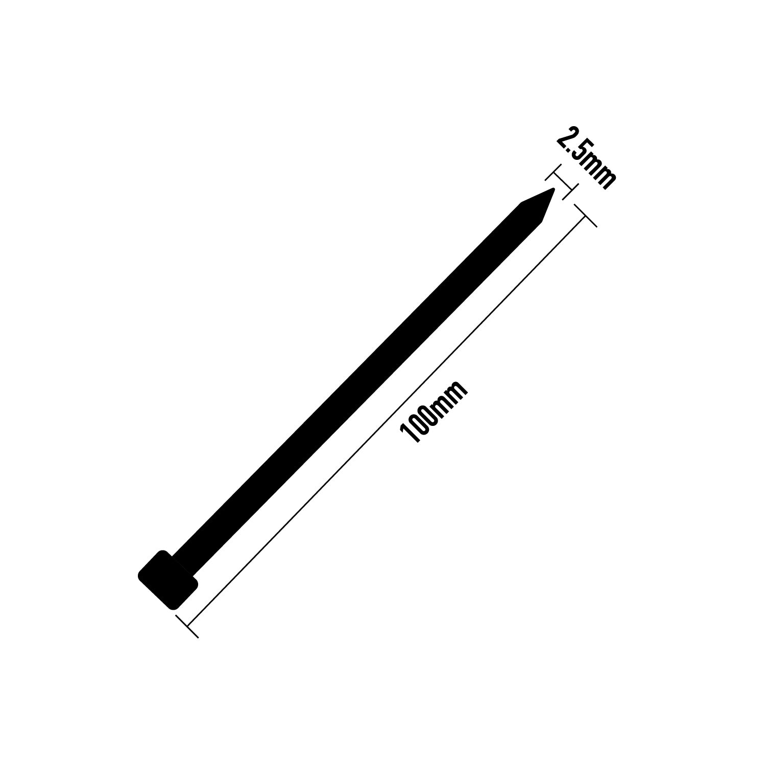 100 Piece x 100mm Black Cable Ties