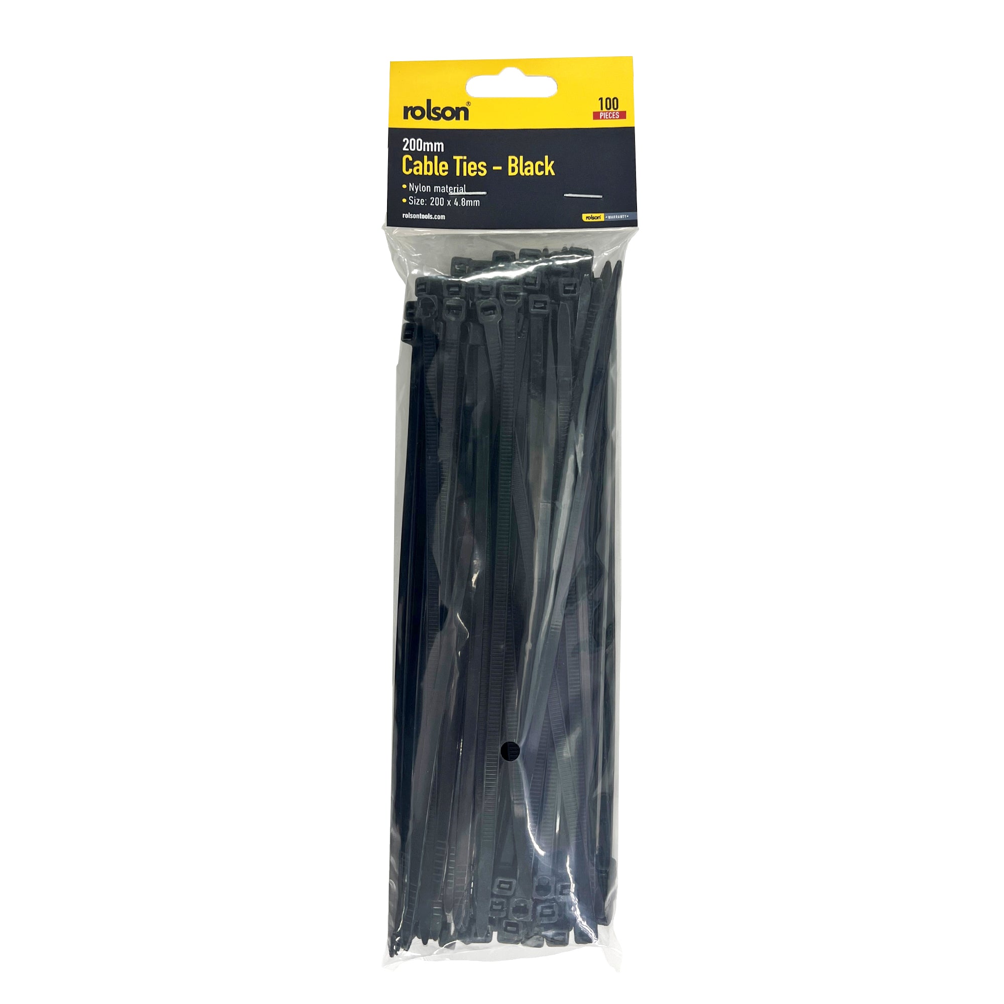 100 Piece x 200mm Black Cable Ties