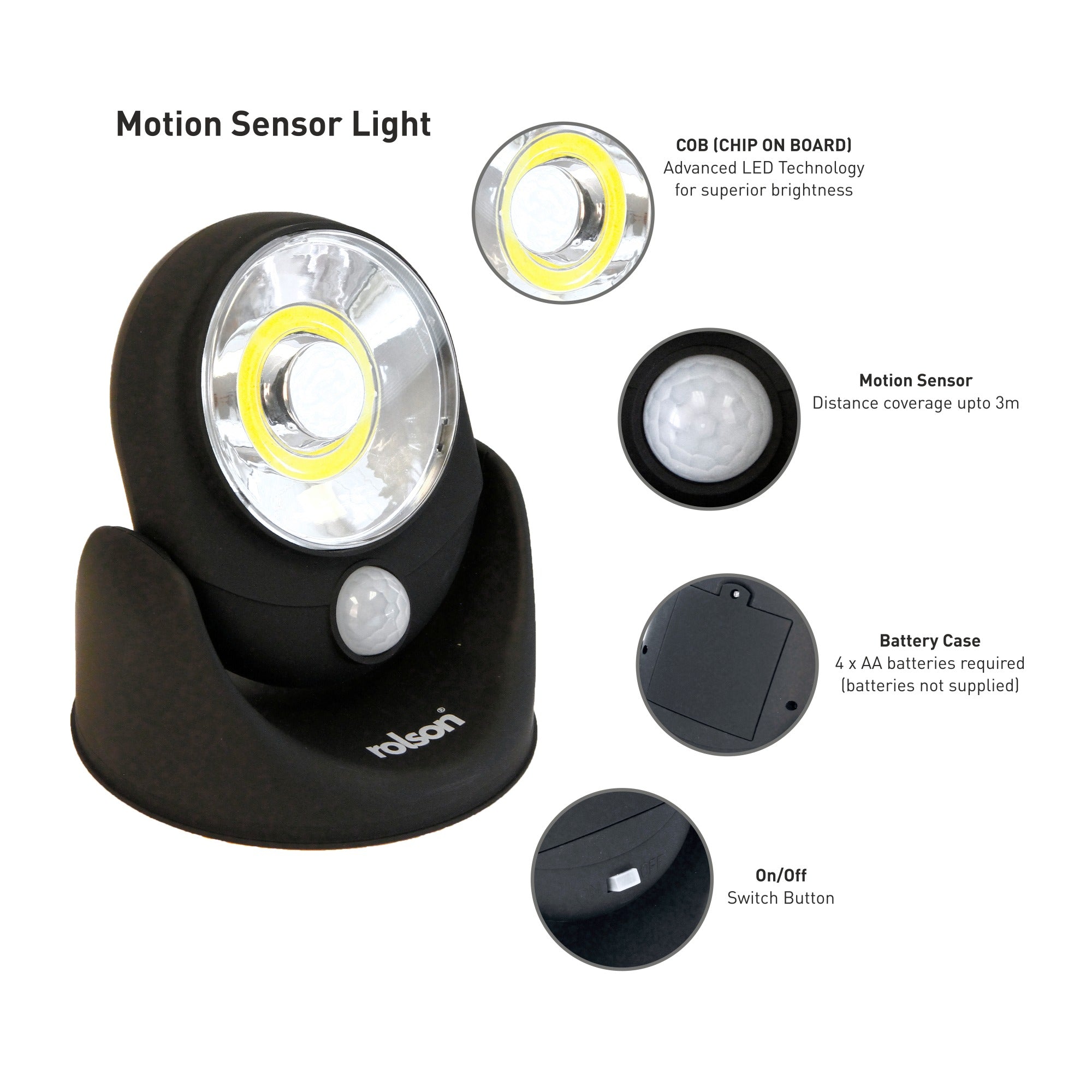 3W COB Motion Sensor Light