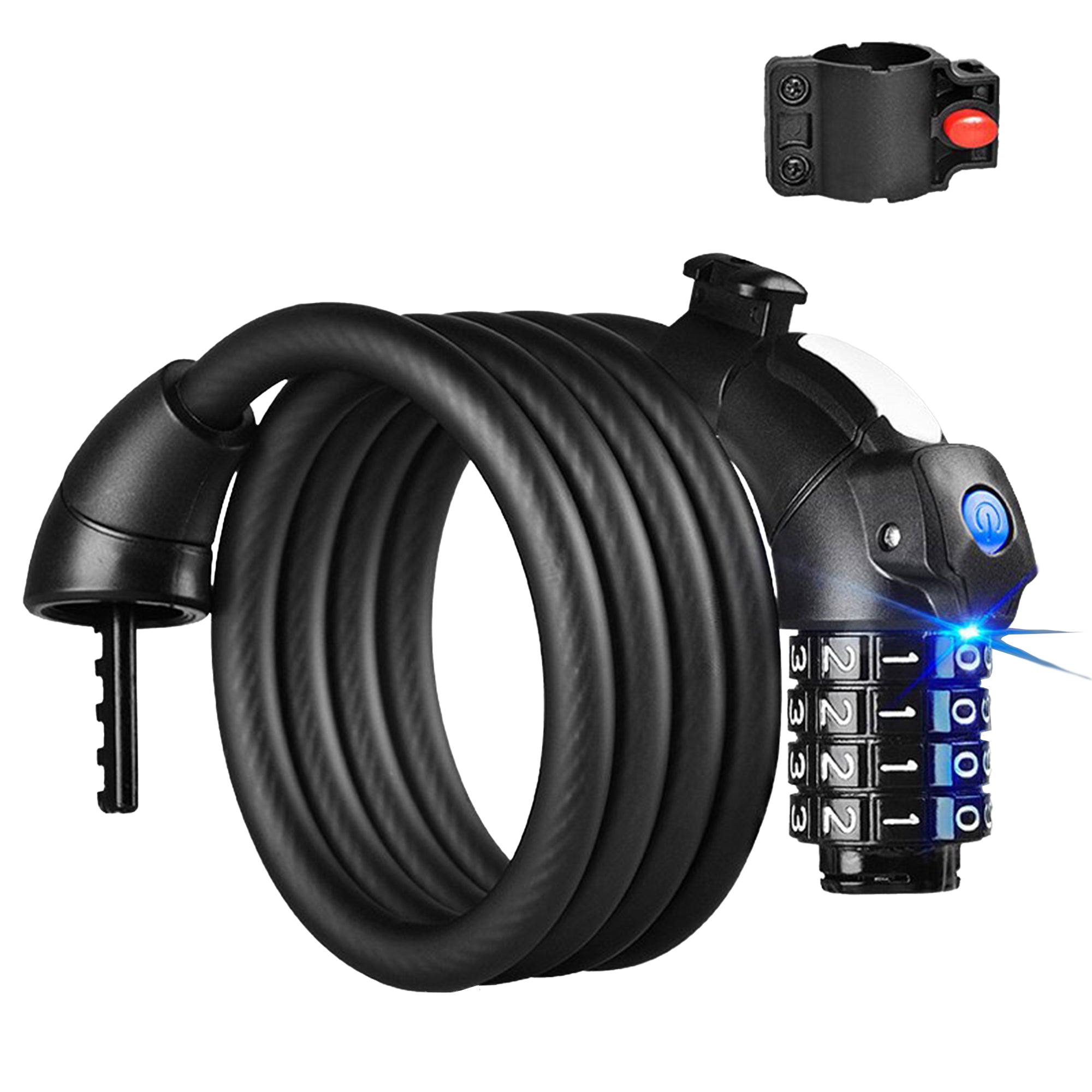 Combination Bike Lock with LED Light
