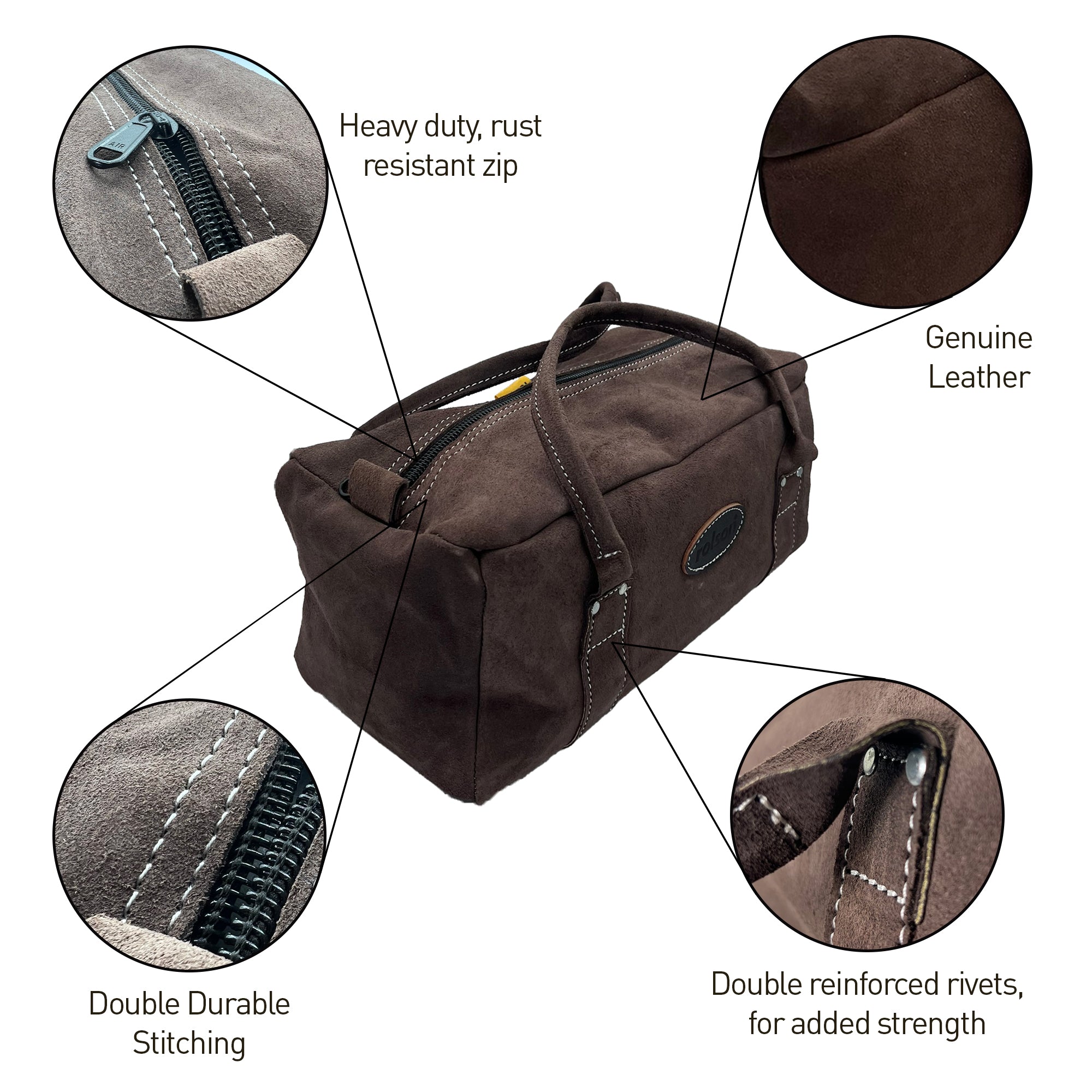 450mm Heavy Duty Leather Contractors Tool Bag