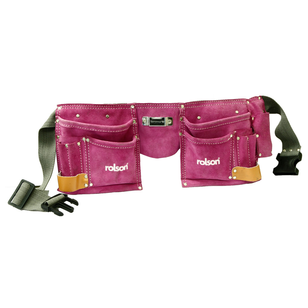 Pink Double Leather Tool Pouch