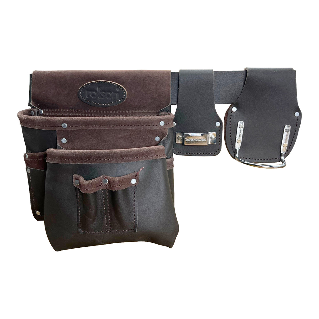 Single Leather Pouch with Belt Tape & Hammer Holder