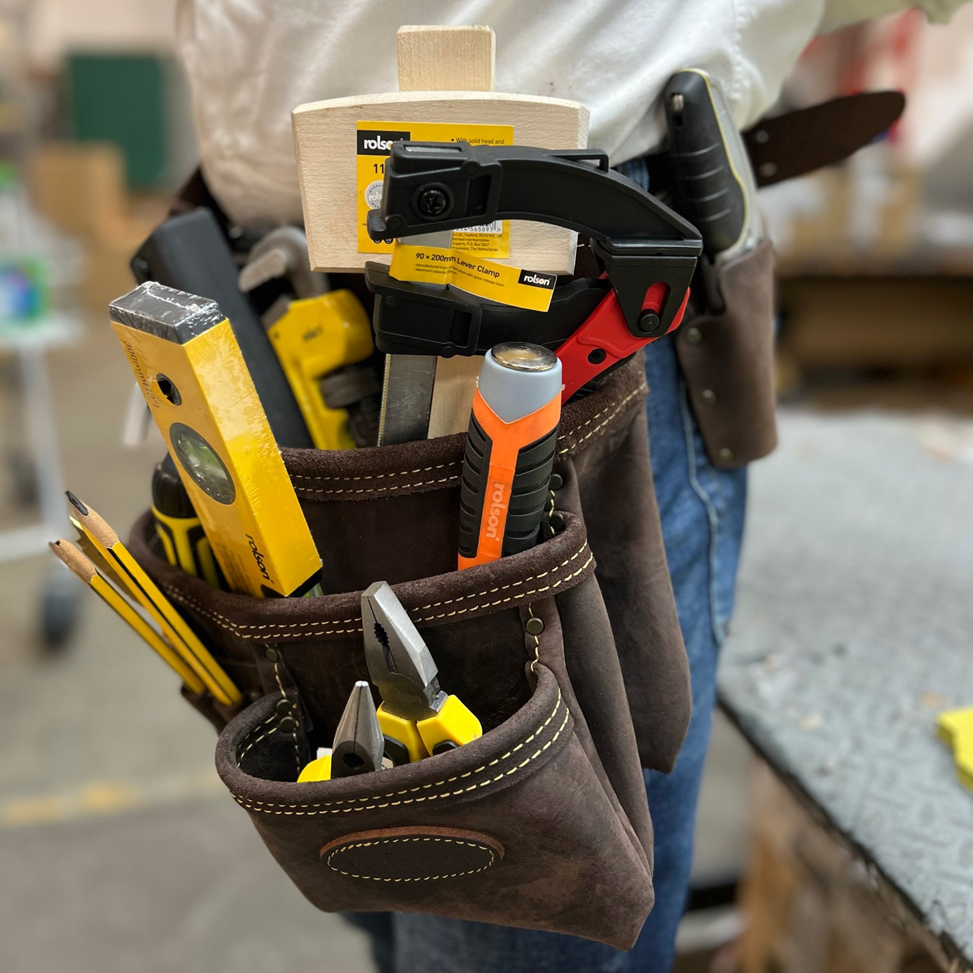 Single Top Grain Oily Leather Tool Pouch