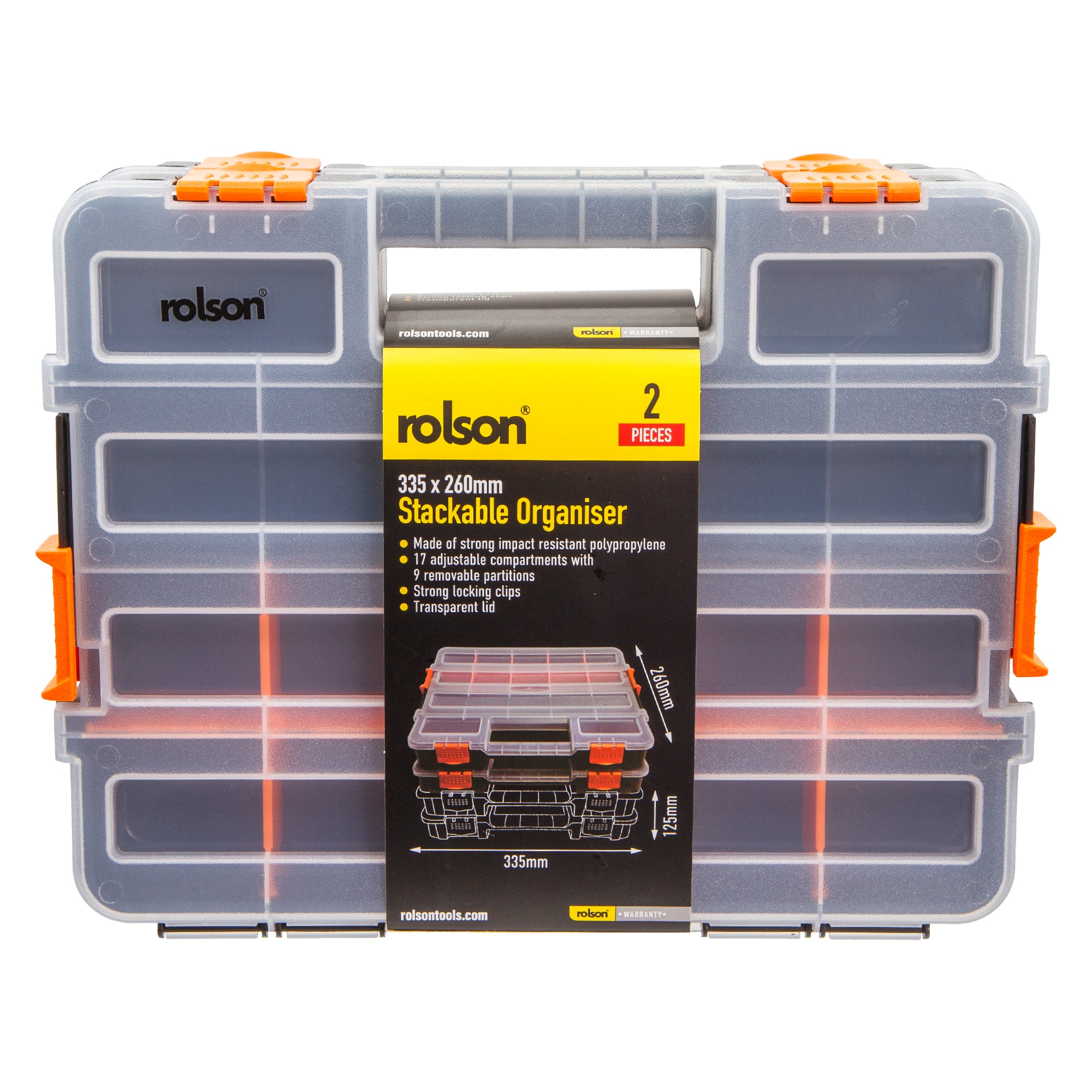 2 Piece 335 x 260mm Stackable Organiser