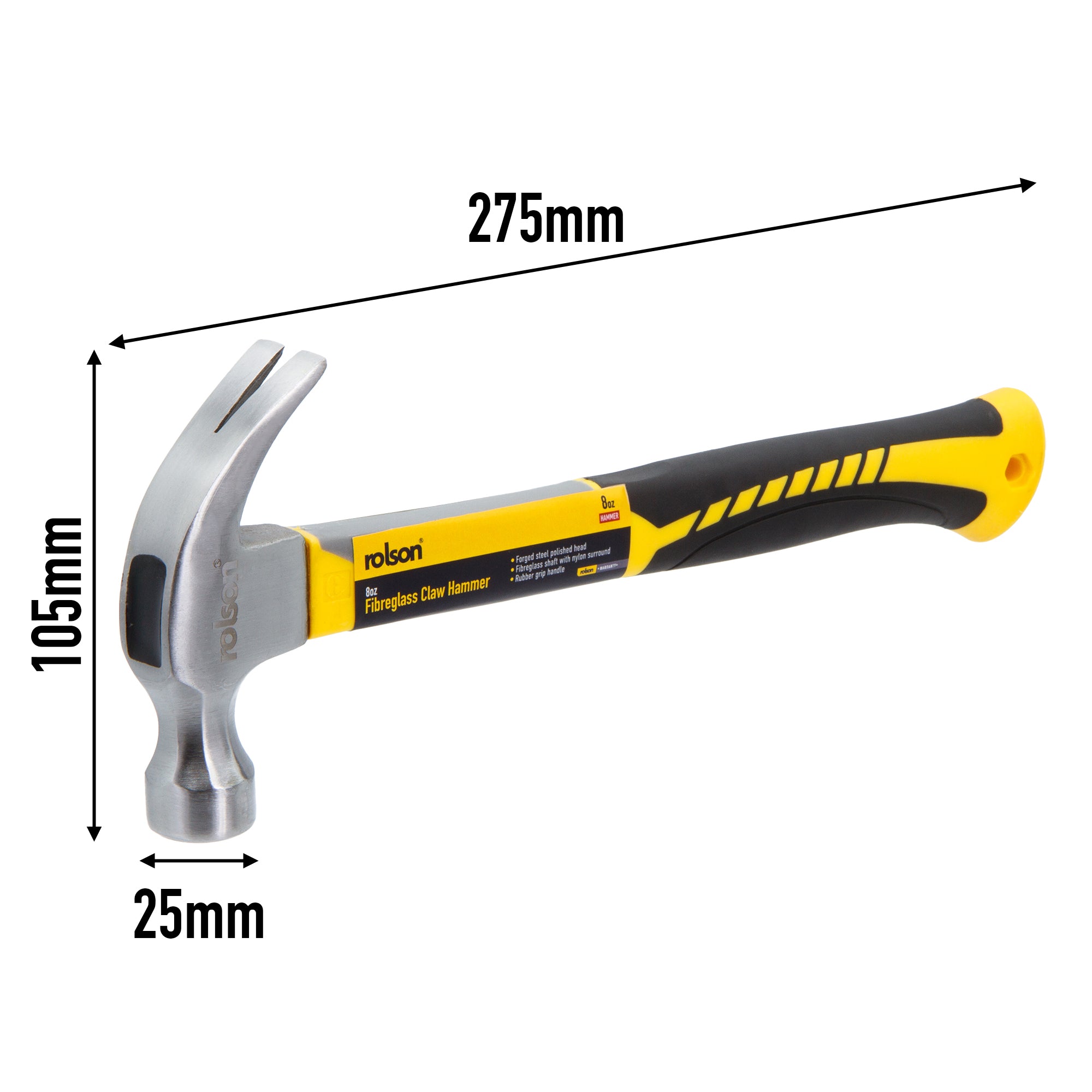 8oz Fibreglass Shaft Claw Hammer