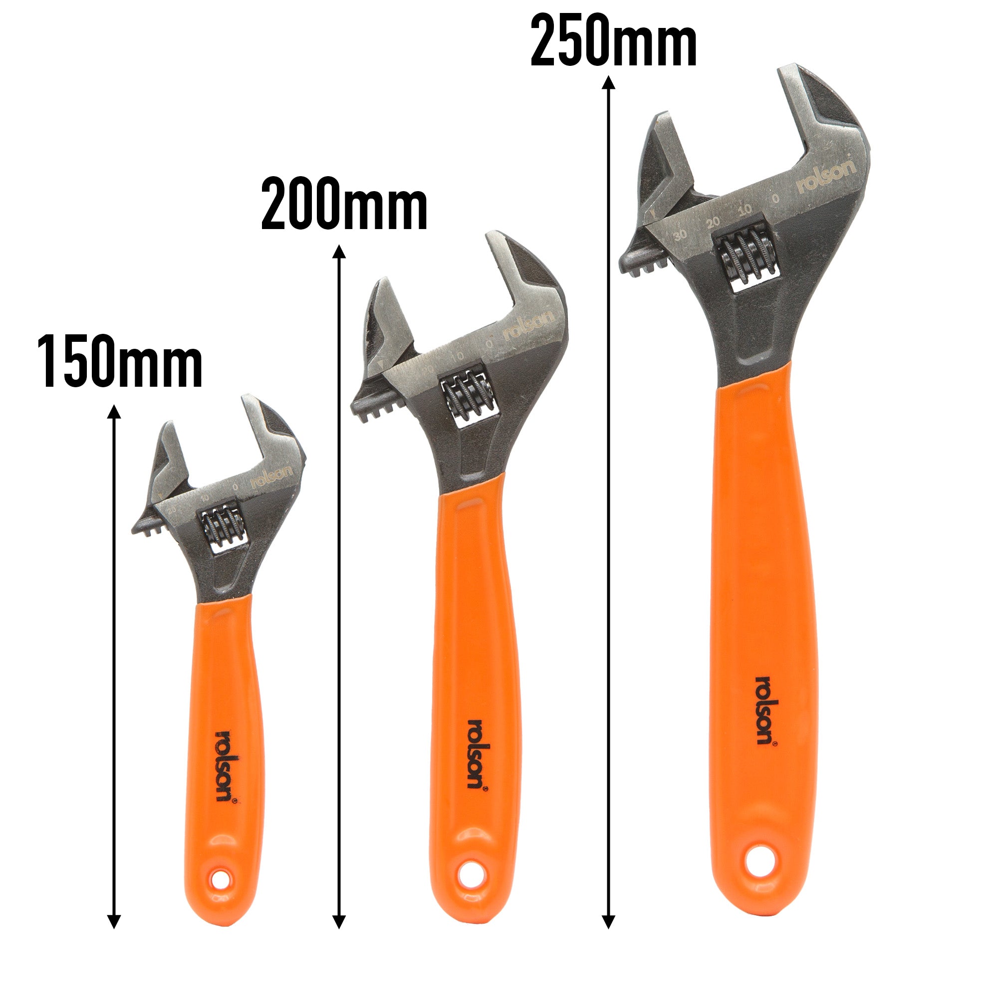 3 Piece Adjustable Wrench Set