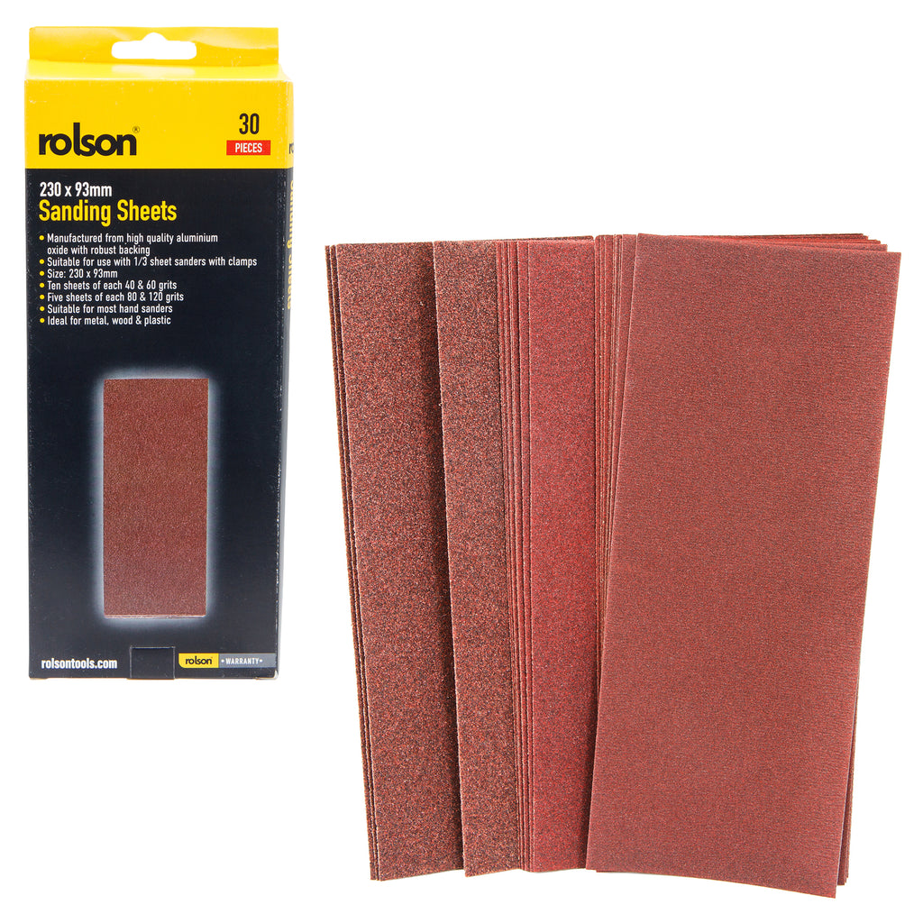 30 Piece 230 x 93mm Sanding Sheets