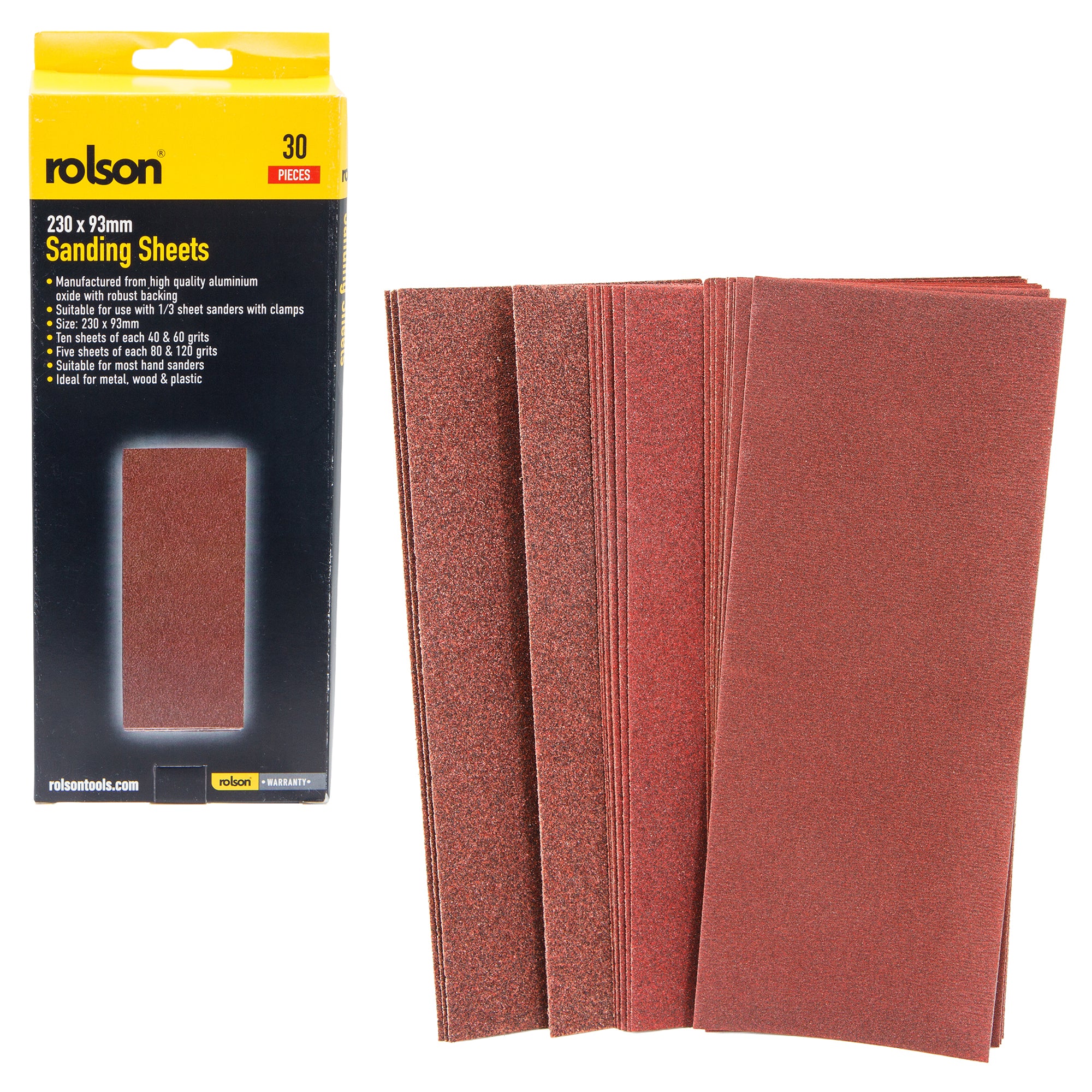 30 Piece 230 x 93mm Sanding Sheets