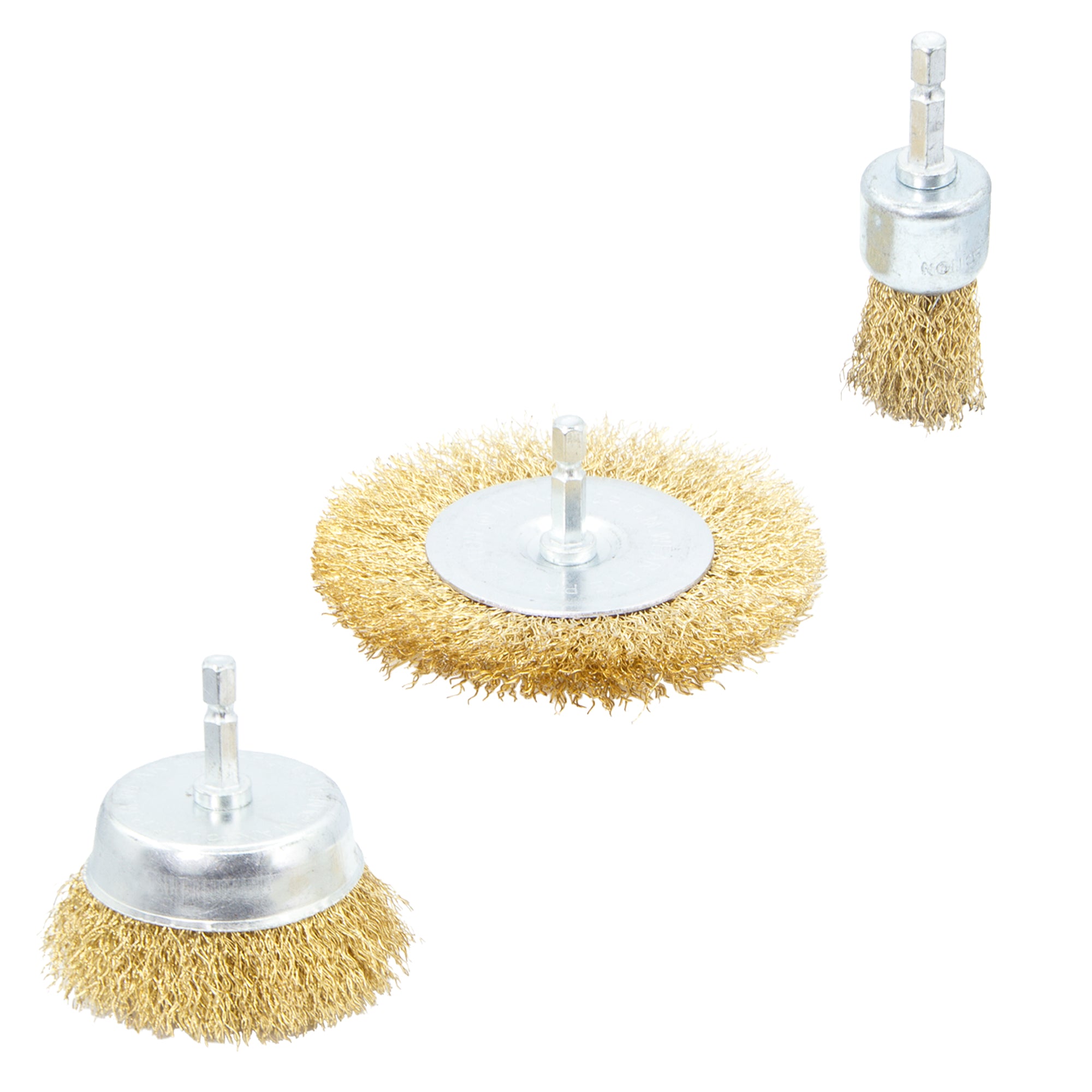 3 Piece ¼" Hex Shank Wire Brush Set