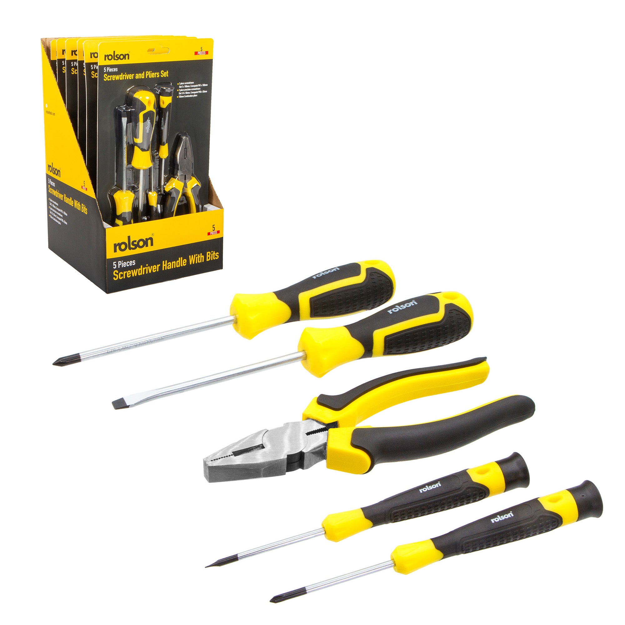 5 Piece Screwdriver and Pliers Set