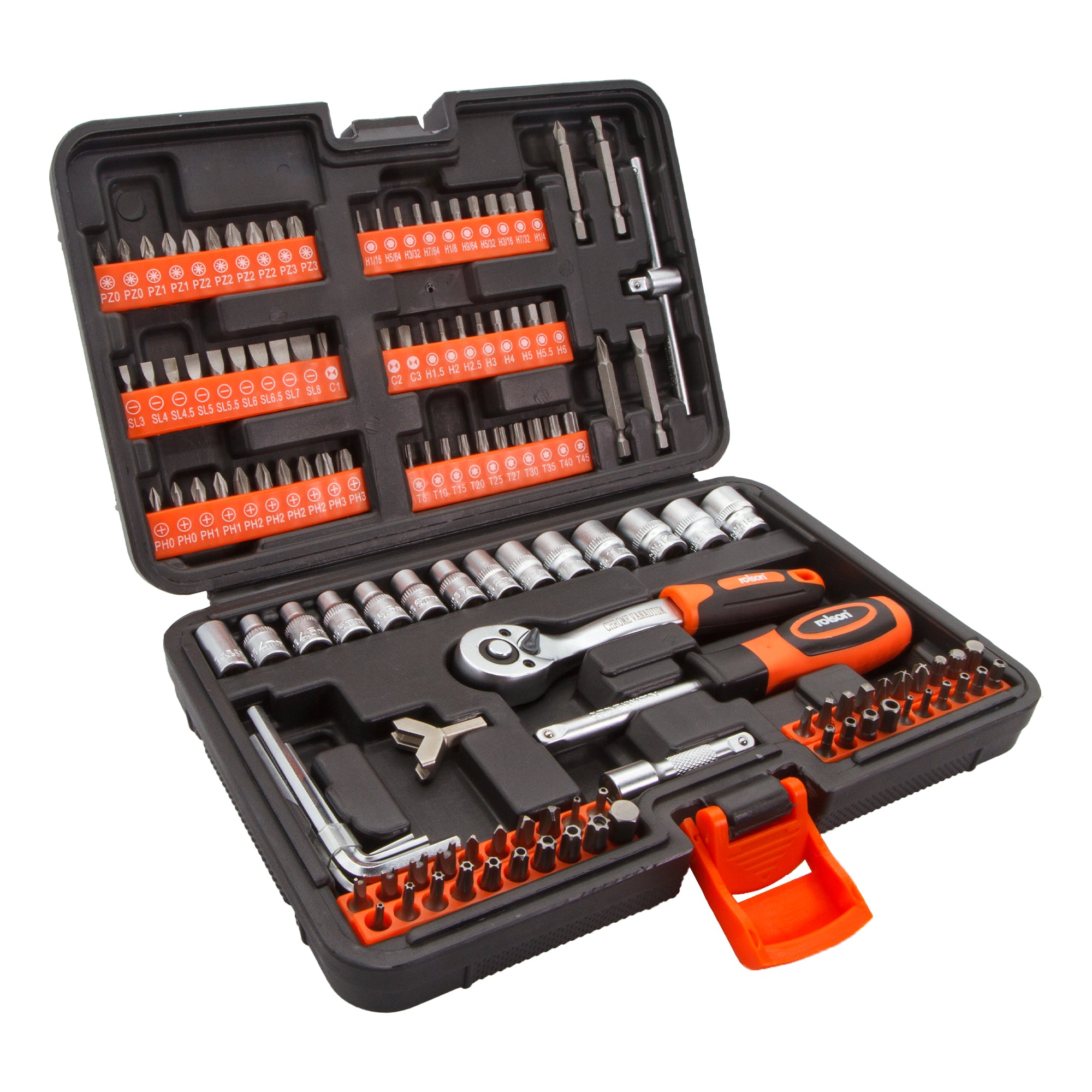 130 Piece ¼" Dr. Ratchet, Socket & Bit Set