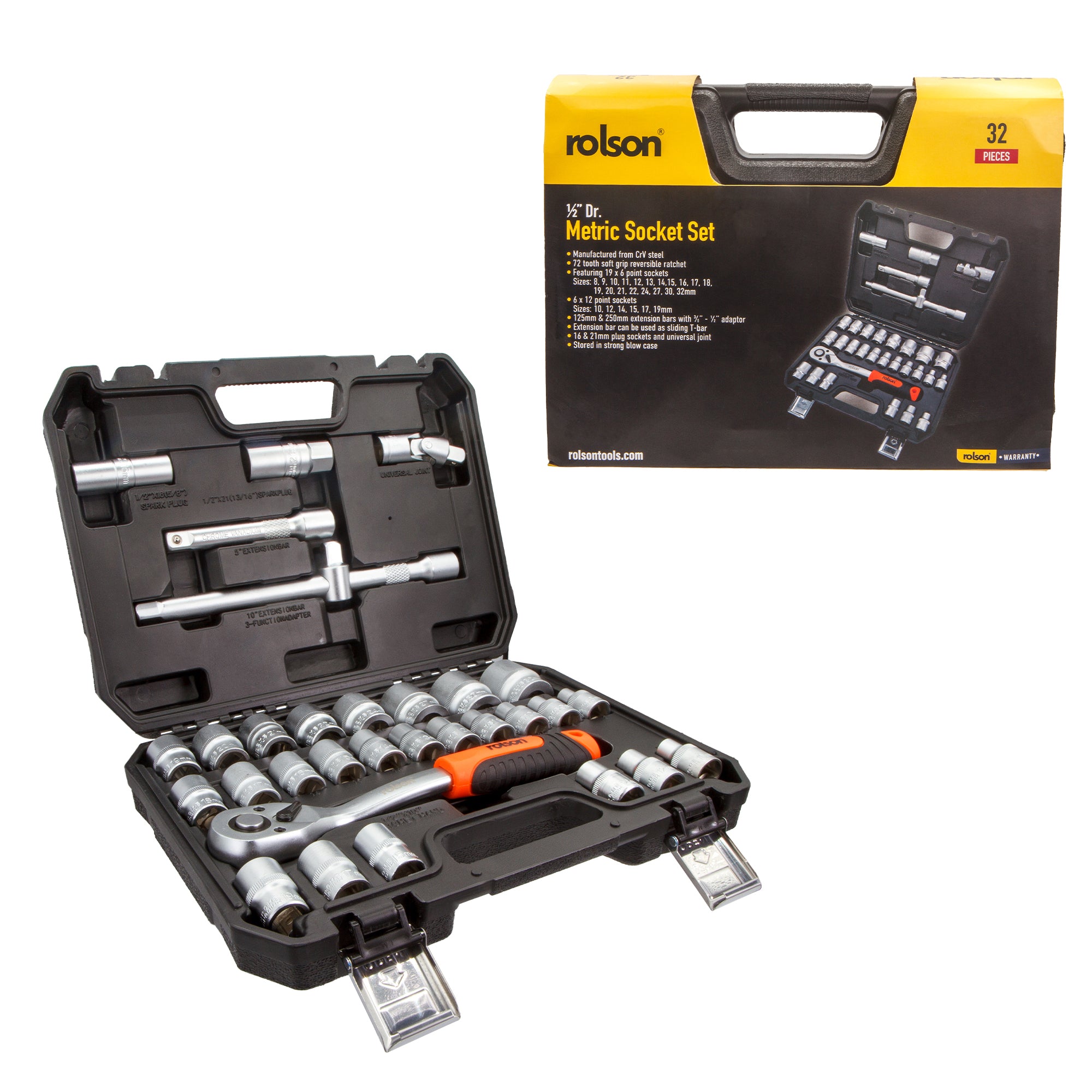 32 Piece ½" Dr. Metric Socket Set