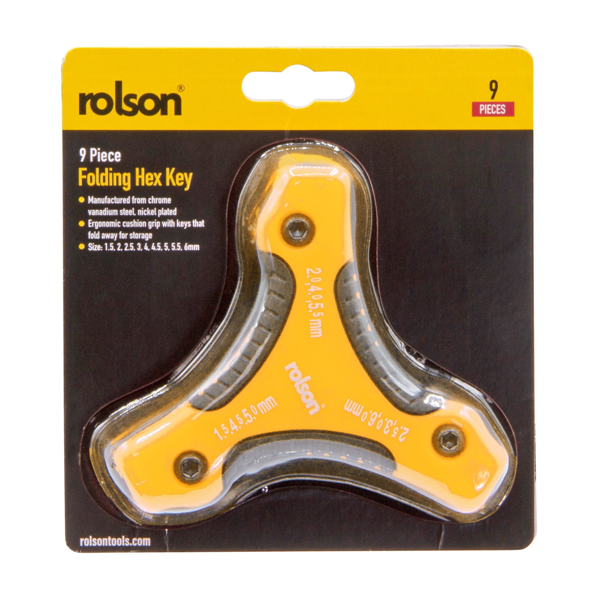 9 Piece Folding Triangle Hex Key Set