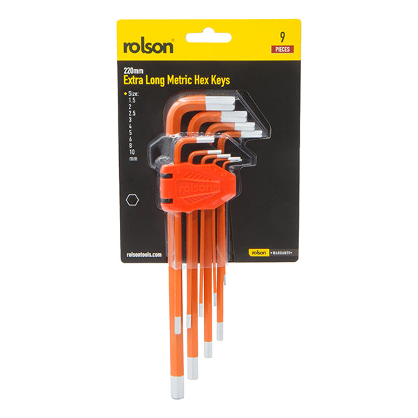 9 Piece 220mm Extra Long Metric Hex Key Set