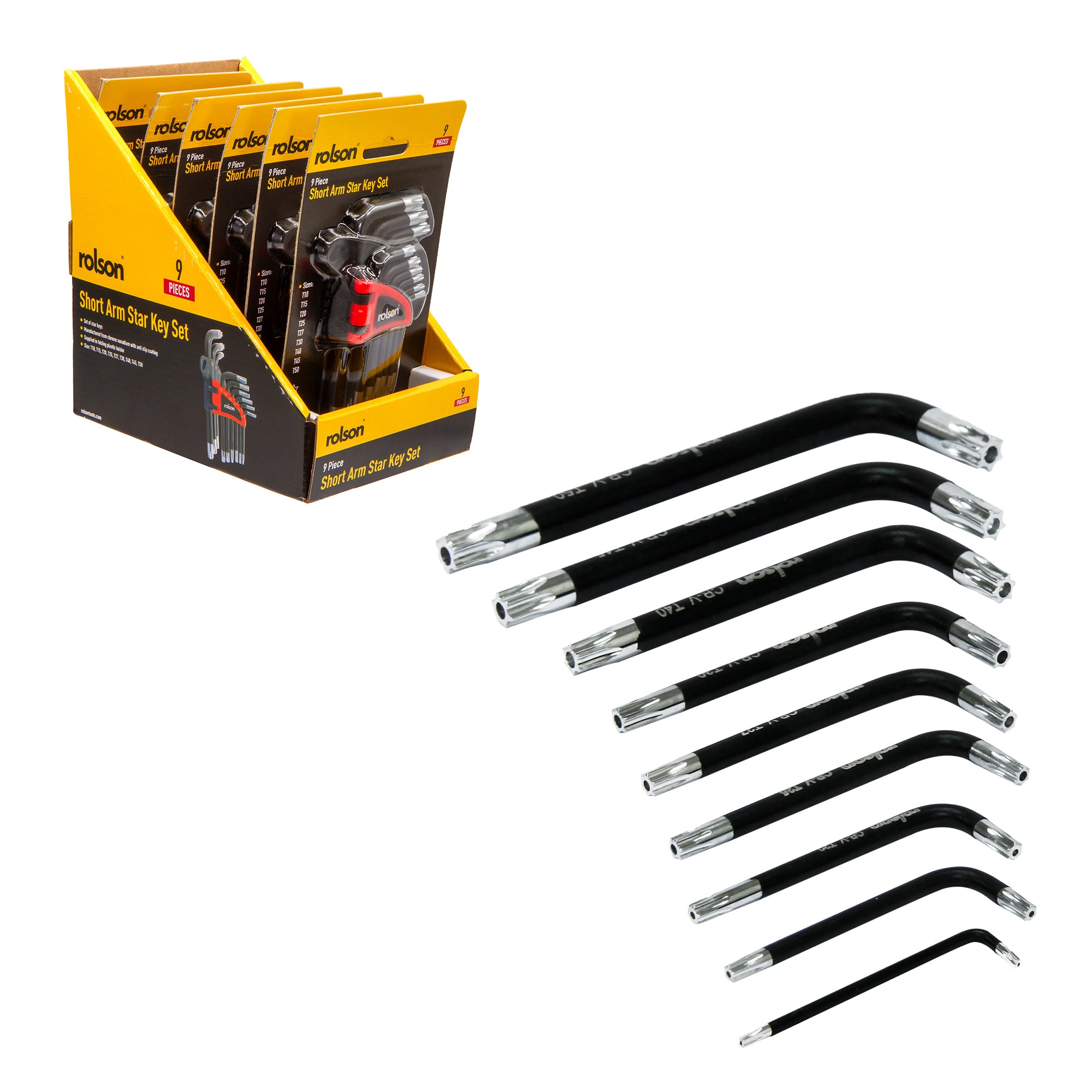 9 Piece Short Arm Star Key Set