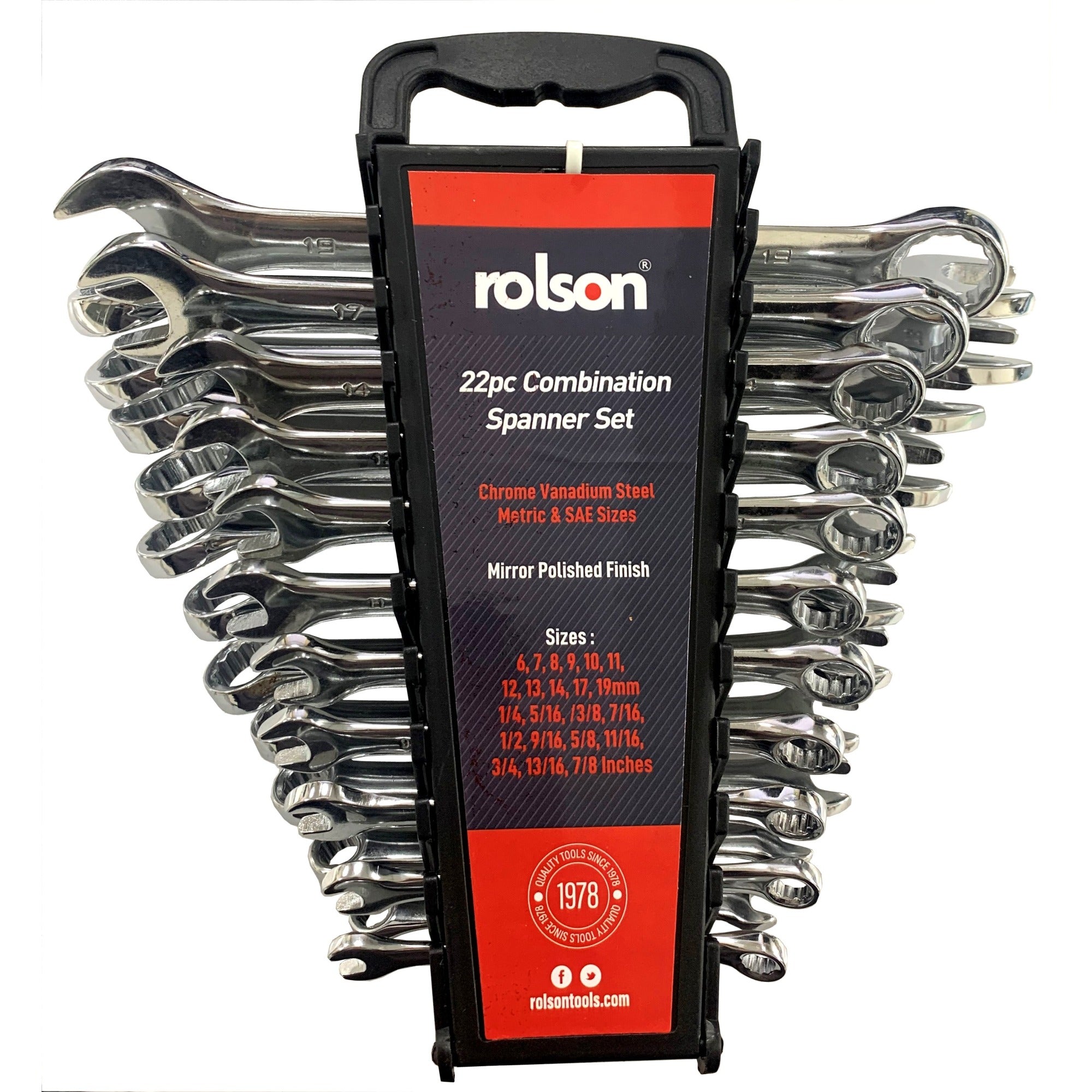 22 Piece Combination Spanner Set - MM&AF on Rack