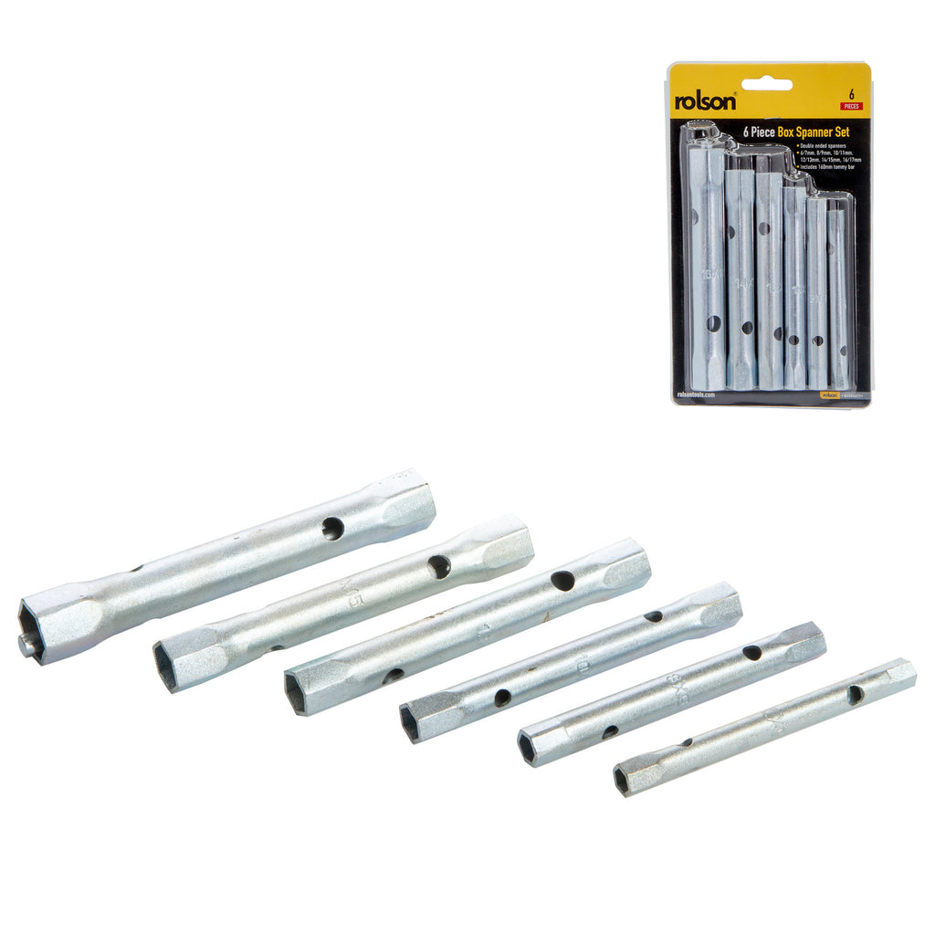 6 Piece Box Spanner Set & Tommy Bar