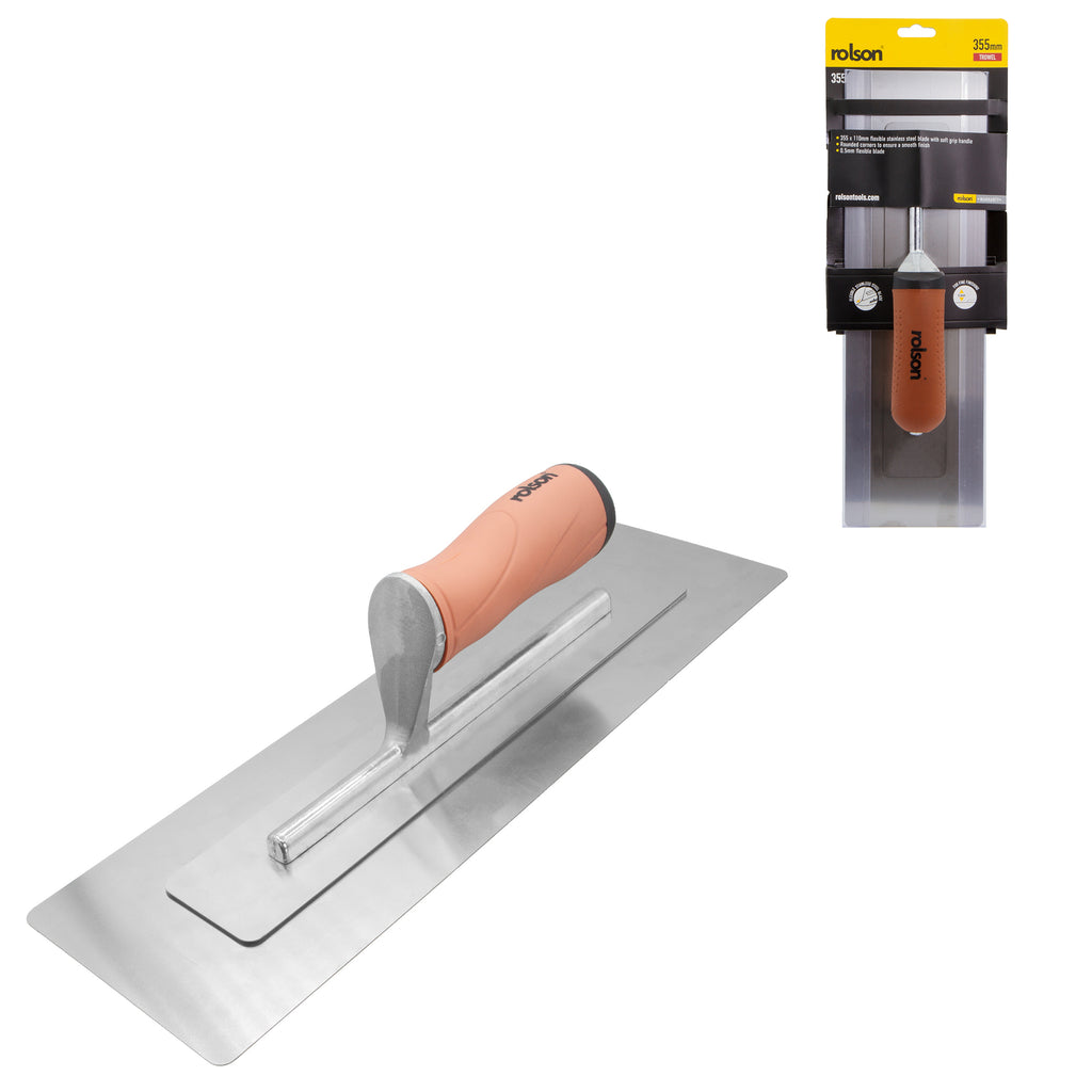 355 x 110mm Flexible Stainless Steel Finishing Trowel