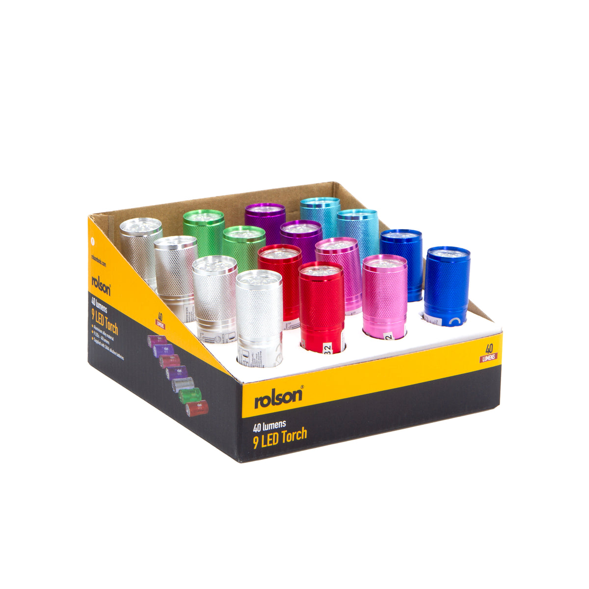 9 LED Torch 7 Colours 3AAA Batteries