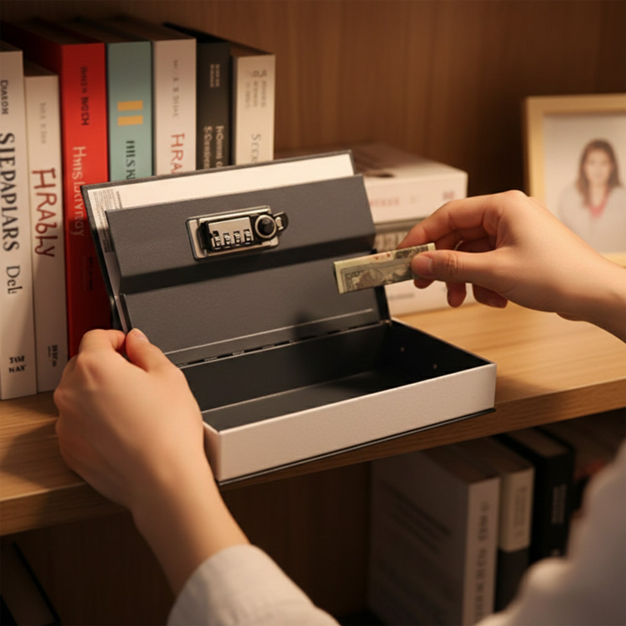 Book Safe with Combination Lock