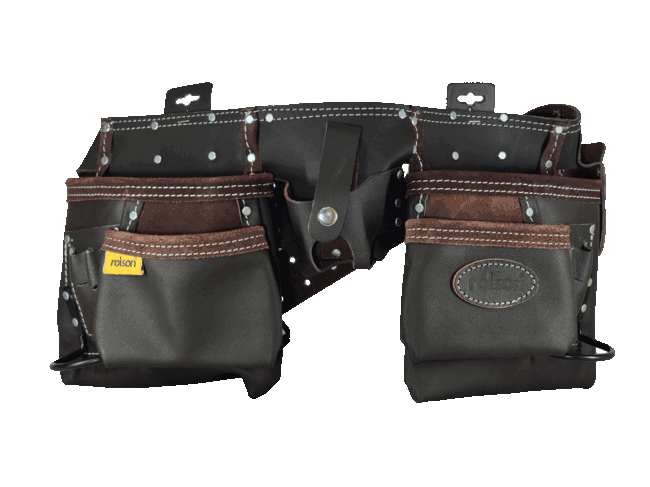 10 Pocket Professional Double Oil Tanned Leather Tool Pouch