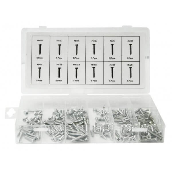 180pc Metal & Wood Screw Asst. - Rolson Tools